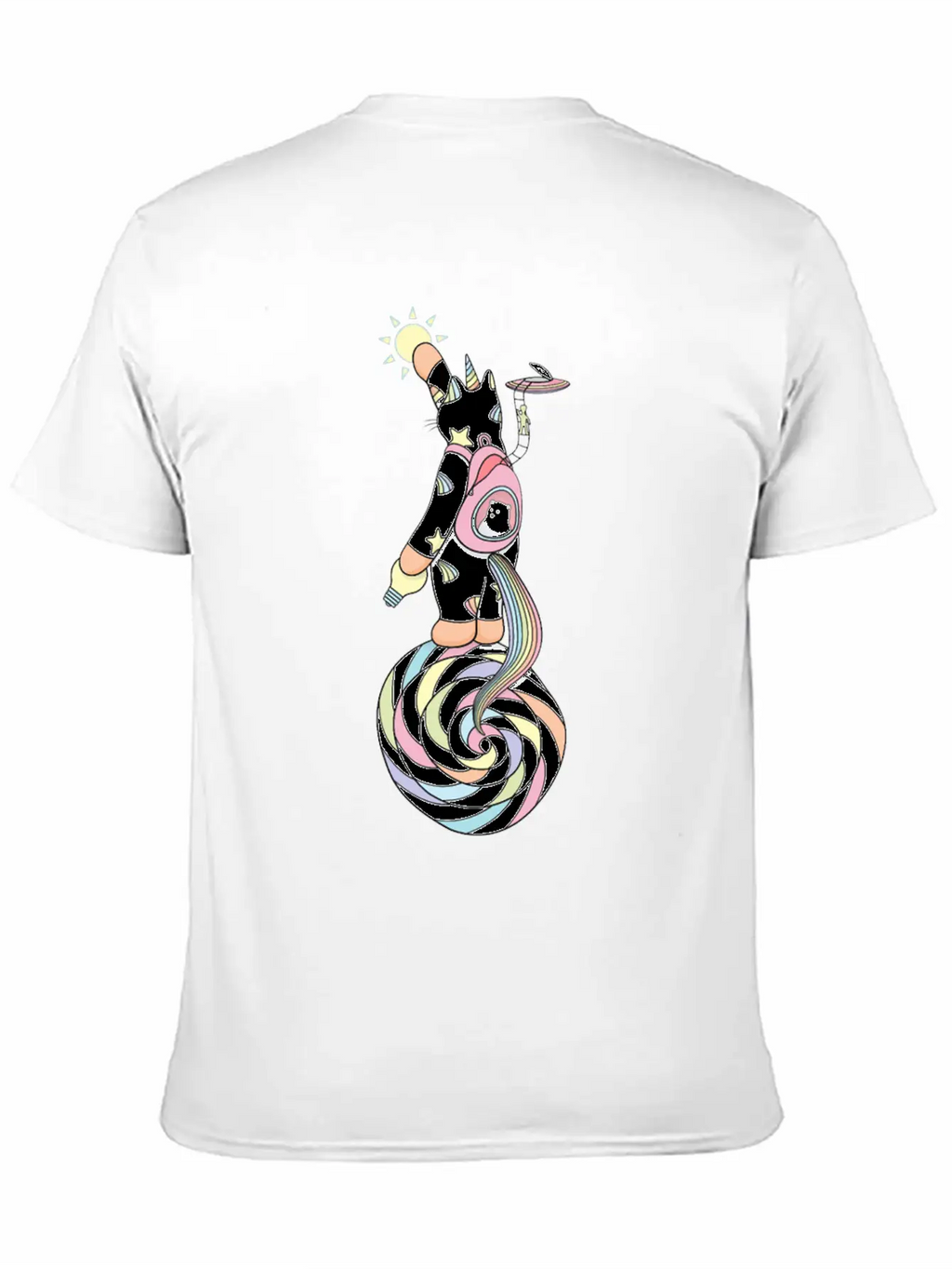 Weird Unicorn Cat Busy Maintaining The Universe Casual Graphic T-Shirt – Simple And Comfortable Daily Wear