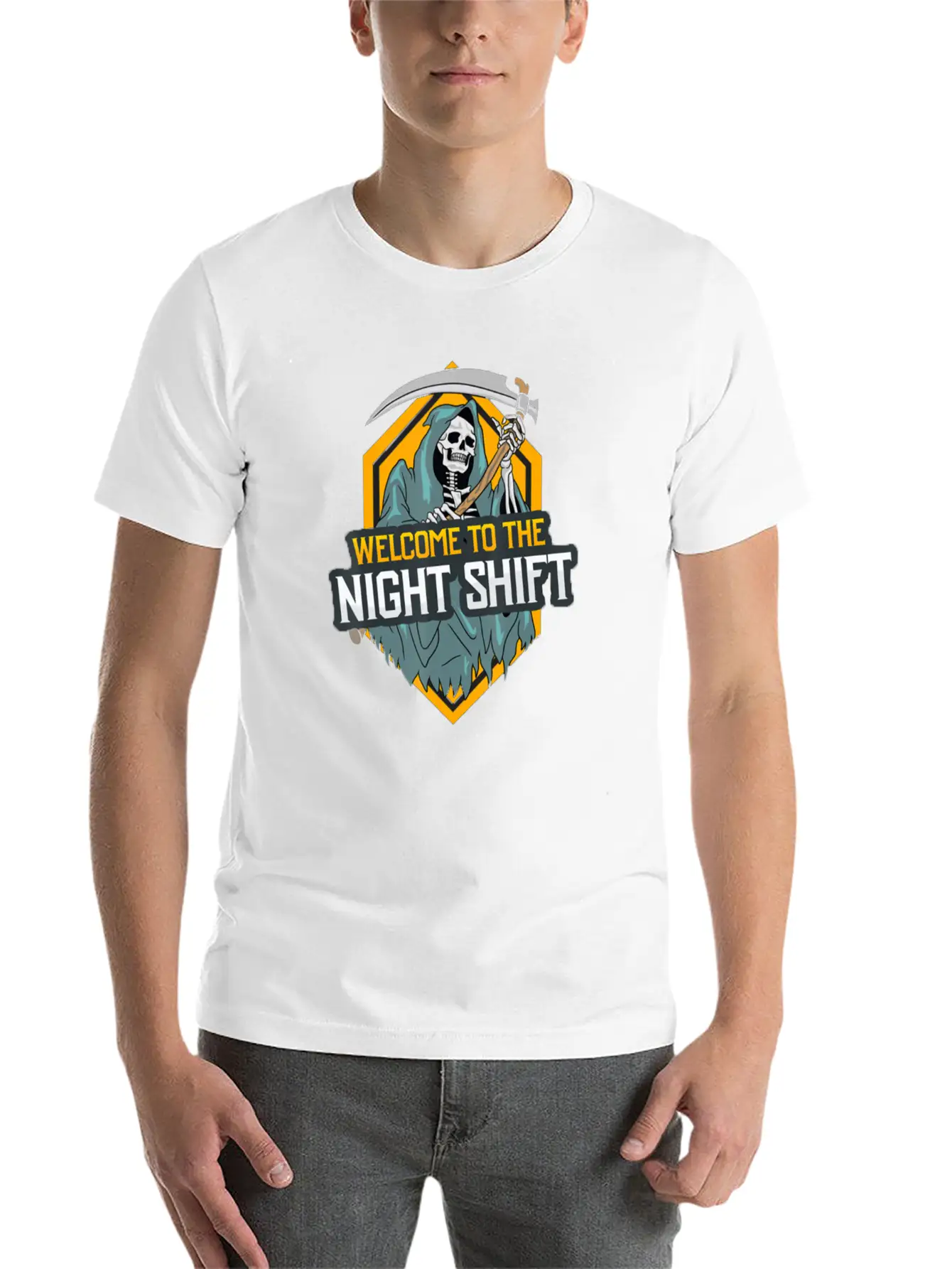Welcome To The Night Shift Unisex Short Sleeve Soft Cotton T-Shirt – Casual Everyday Wear
