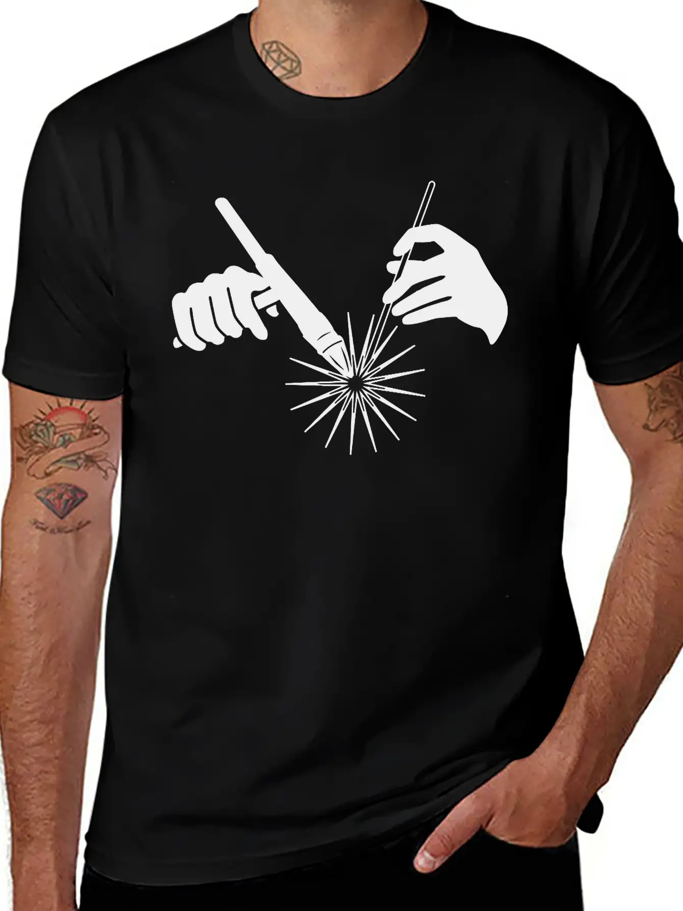 Welder Hands Welding Metal Essential Cotton Tee For Daily Outfits – Unisex Style