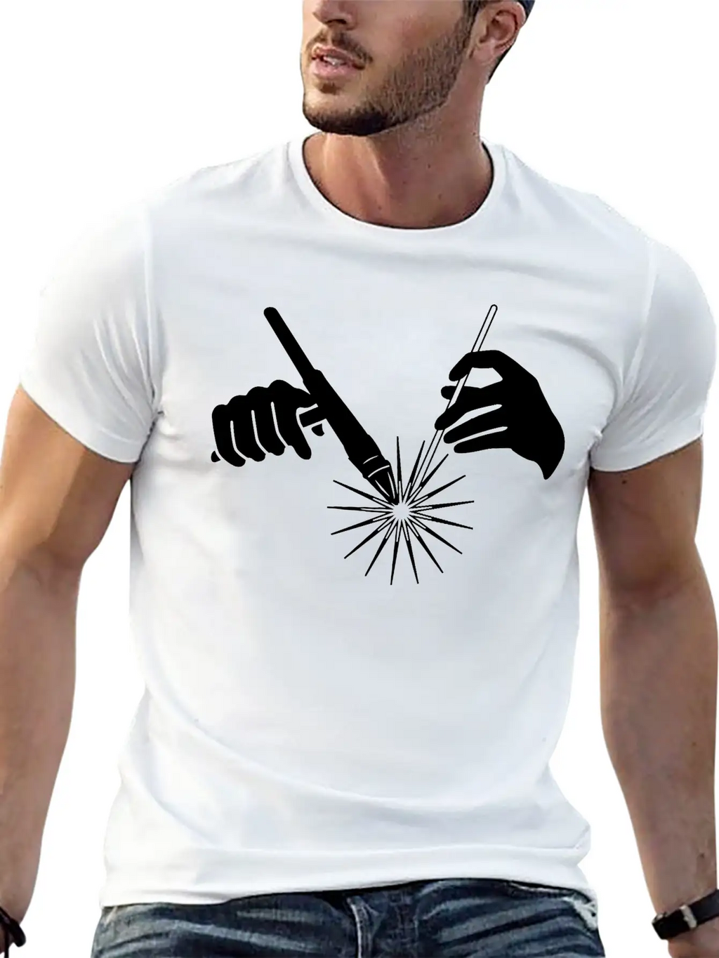 Welder Hands Welding Metal Essential Cotton Tee For Daily Outfits – Unisex Style