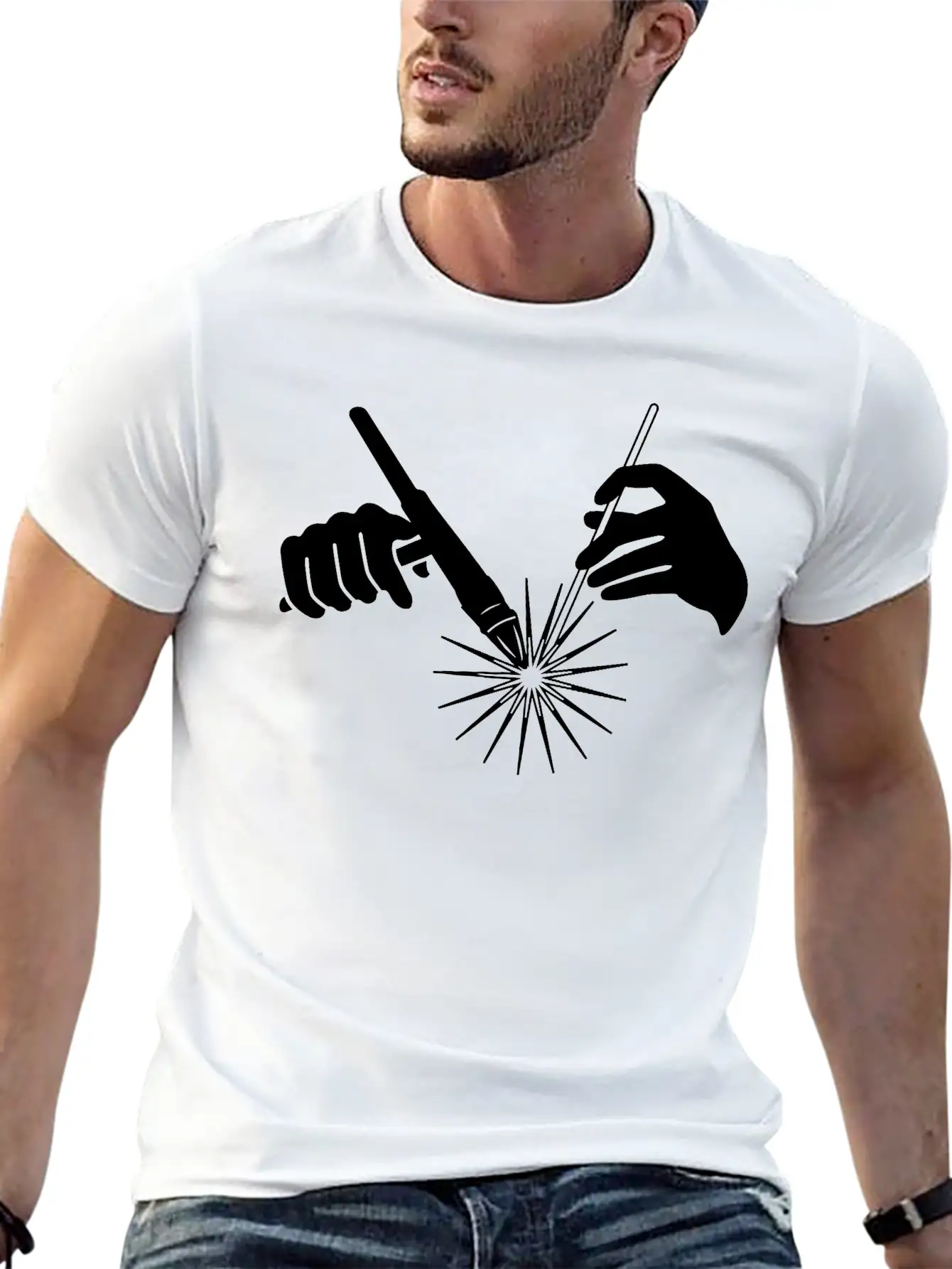 Welder Hands Welding Metal Essential Cotton Tee For Daily Outfits – Unisex Style