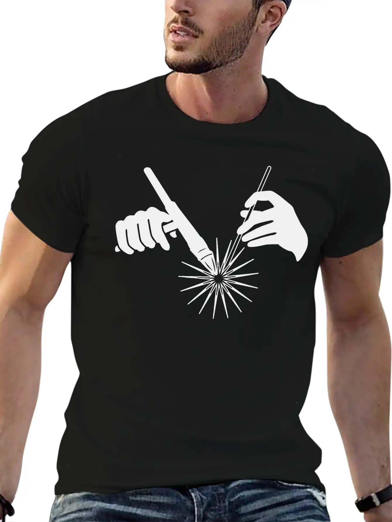 Welder Hands Welding Metal Essential Cotton Tee For Daily Outfits – Unisex Style