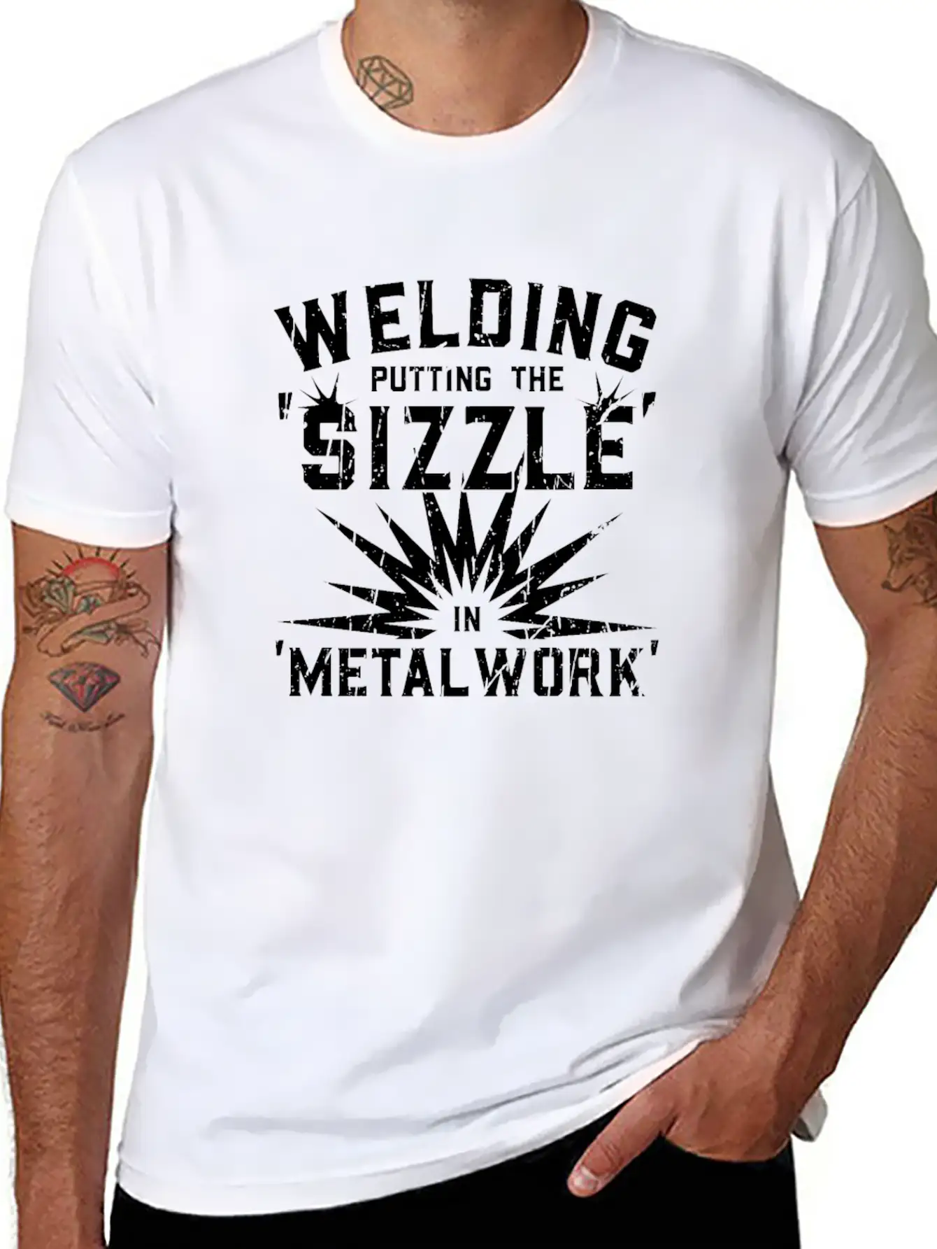 Welding: Putting The 'sizzle' In 'metalwork' - Breathable Soft Cotton T-Shirt – Timeless Casual Look