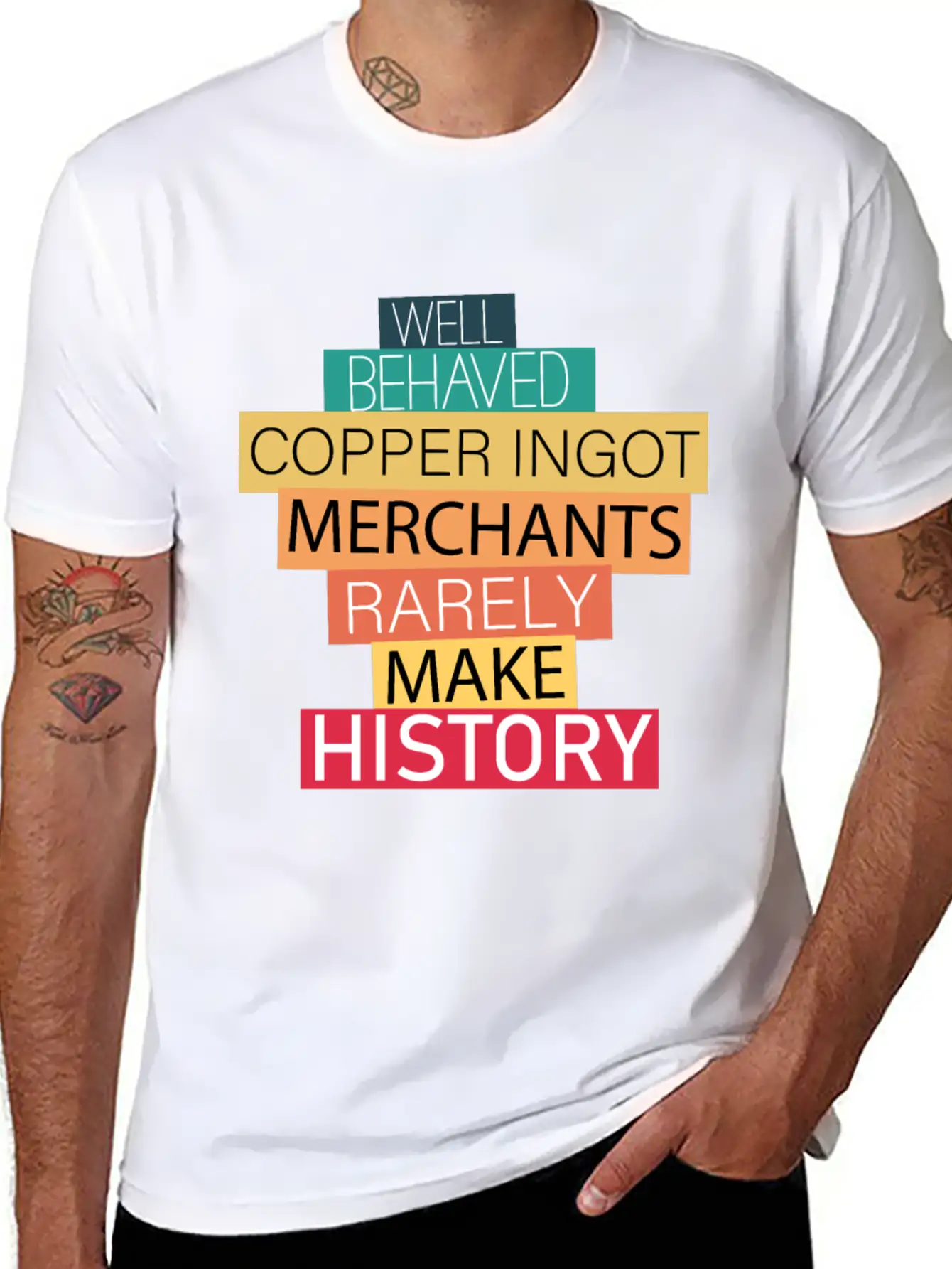 Well Behaved Copper Ingot Merchants Funny Meme Unisex Short Sleeve Soft Cotton T-Shirt – Casual Everyday Wear