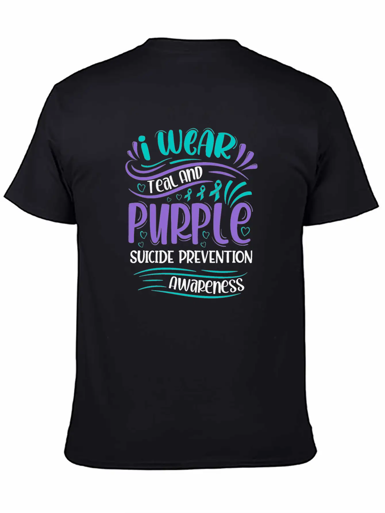 Wellness Collection - I Wear Purple & Teal Stylish Everyday T-Shirt – Unisex Basic Cotton Tee