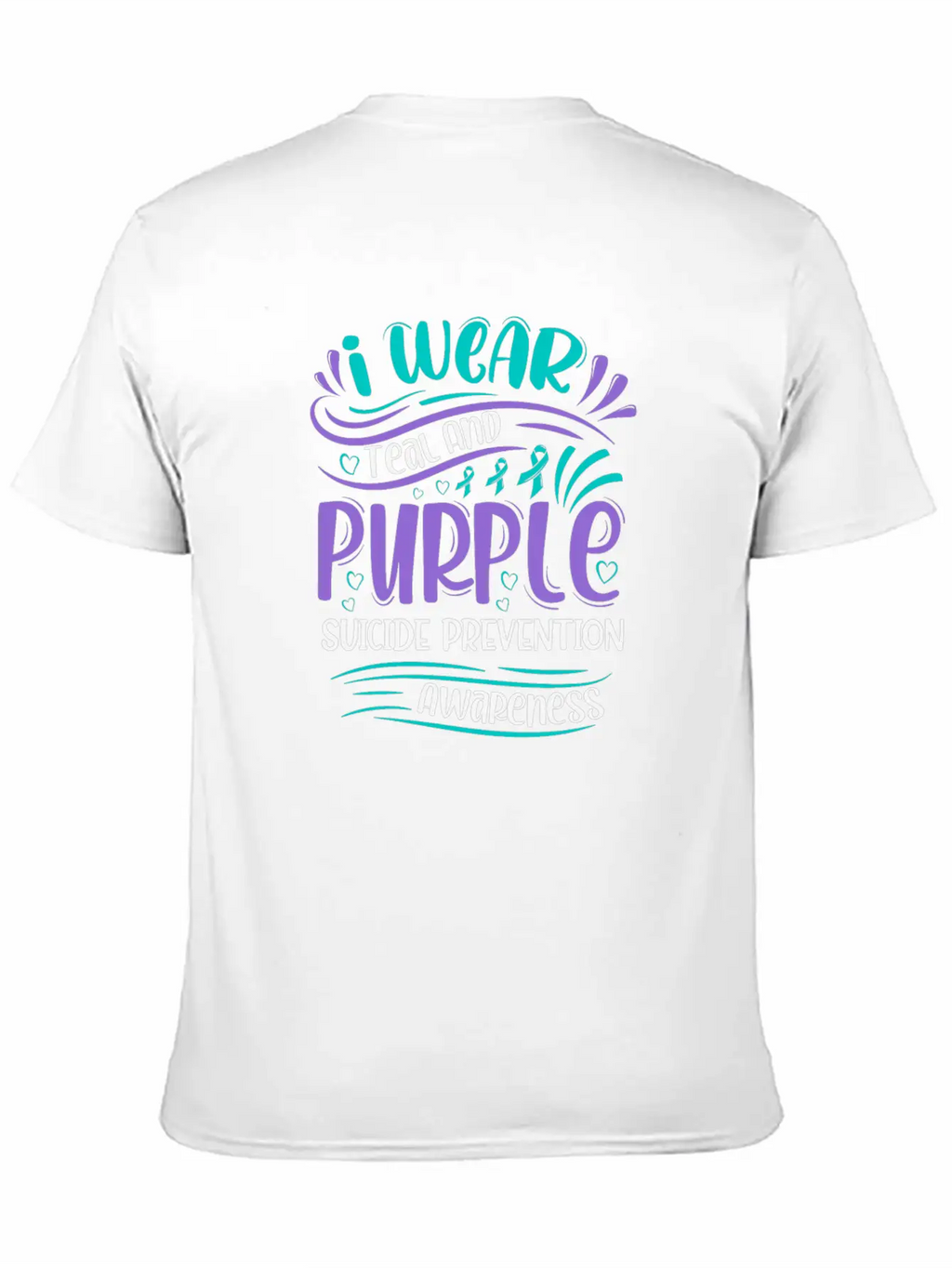 Wellness Collection - I Wear Purple & Teal Stylish Everyday T-Shirt – Unisex Basic Cotton Tee