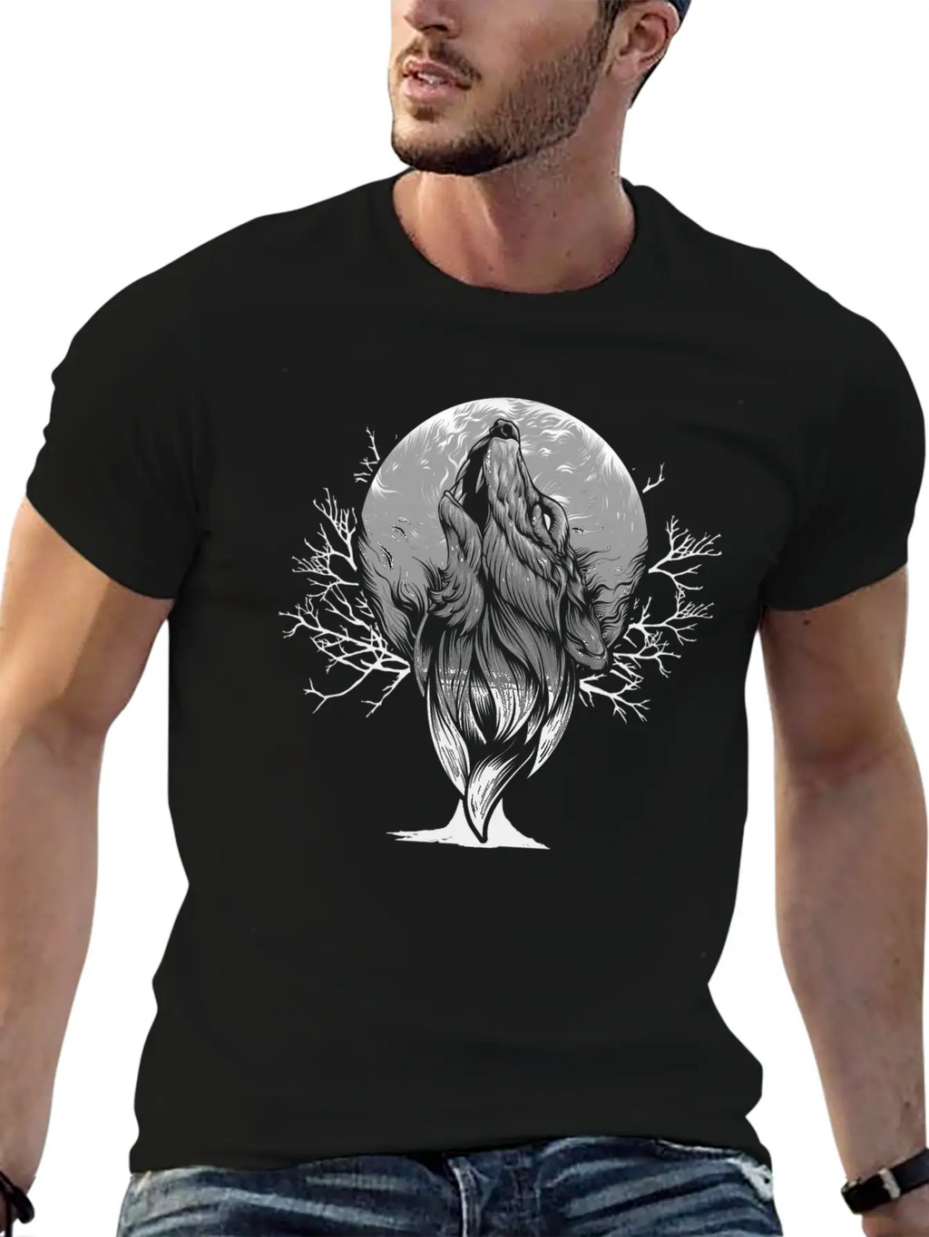 Werewolf Wolf Full Moon Gifts Stylish Everyday T-Shirt – Unisex Basic Cotton Tee