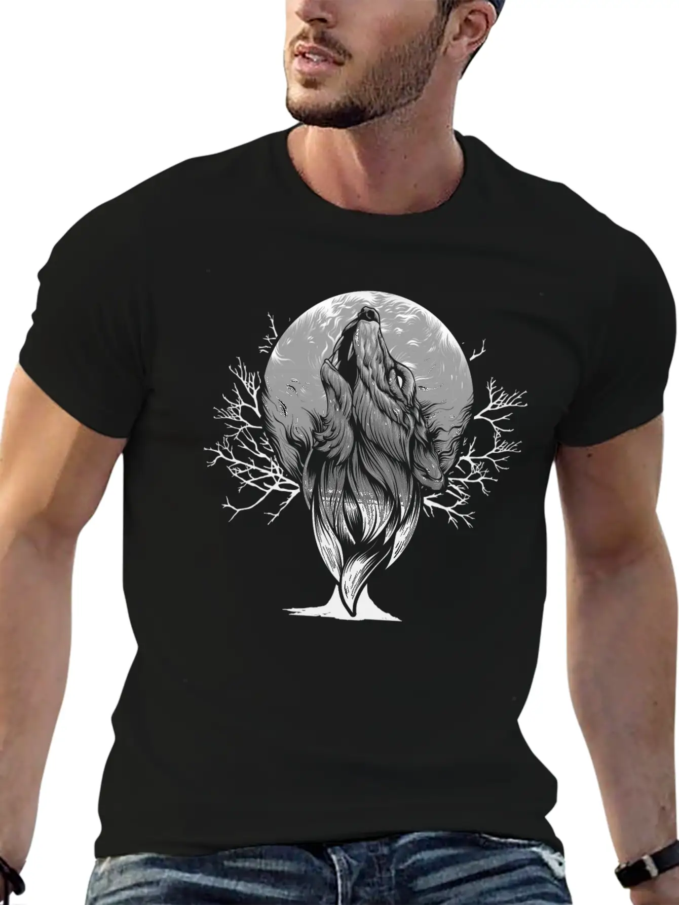Werewolf Wolf Full Moon Gifts Stylish Everyday T-Shirt – Unisex Basic Cotton Tee