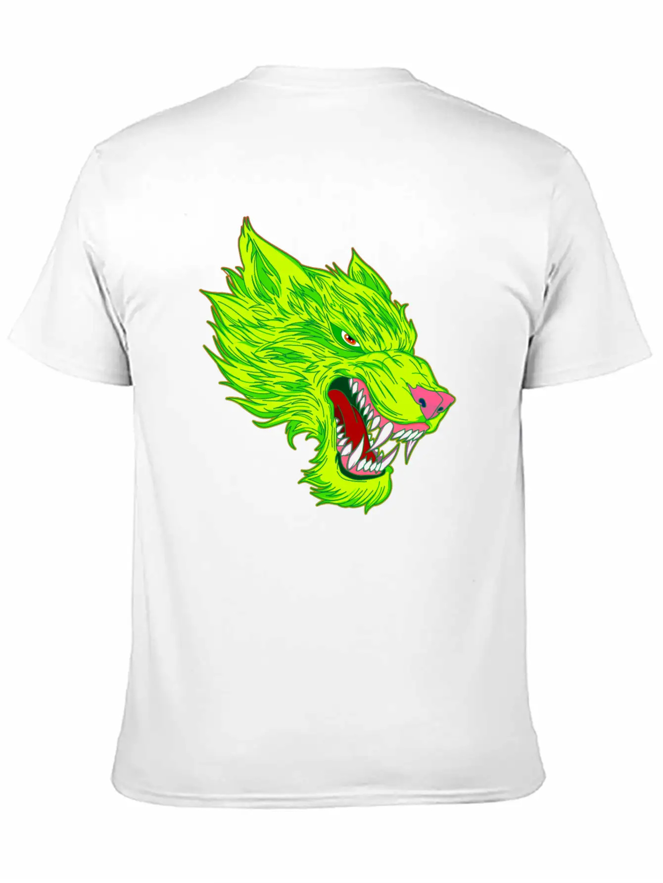 Werewolf Wolf Head Green Tattoo Graffiti Unisex Casual T-Shirt – Clean Design For Daily Comfort