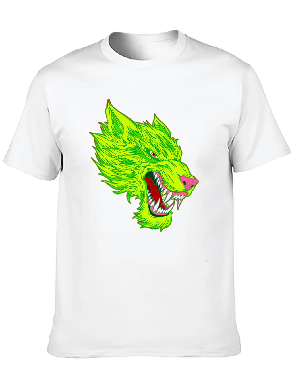 Werewolf Wolf Head Green Tattoo Graffiti Unisex Casual T-Shirt – Clean Design For Daily Comfort
