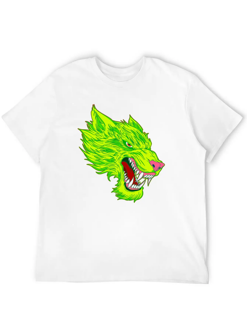 Werewolf Wolf Head Green Tattoo Graffiti Unisex Casual T-Shirt – Clean Design For Daily Comfort