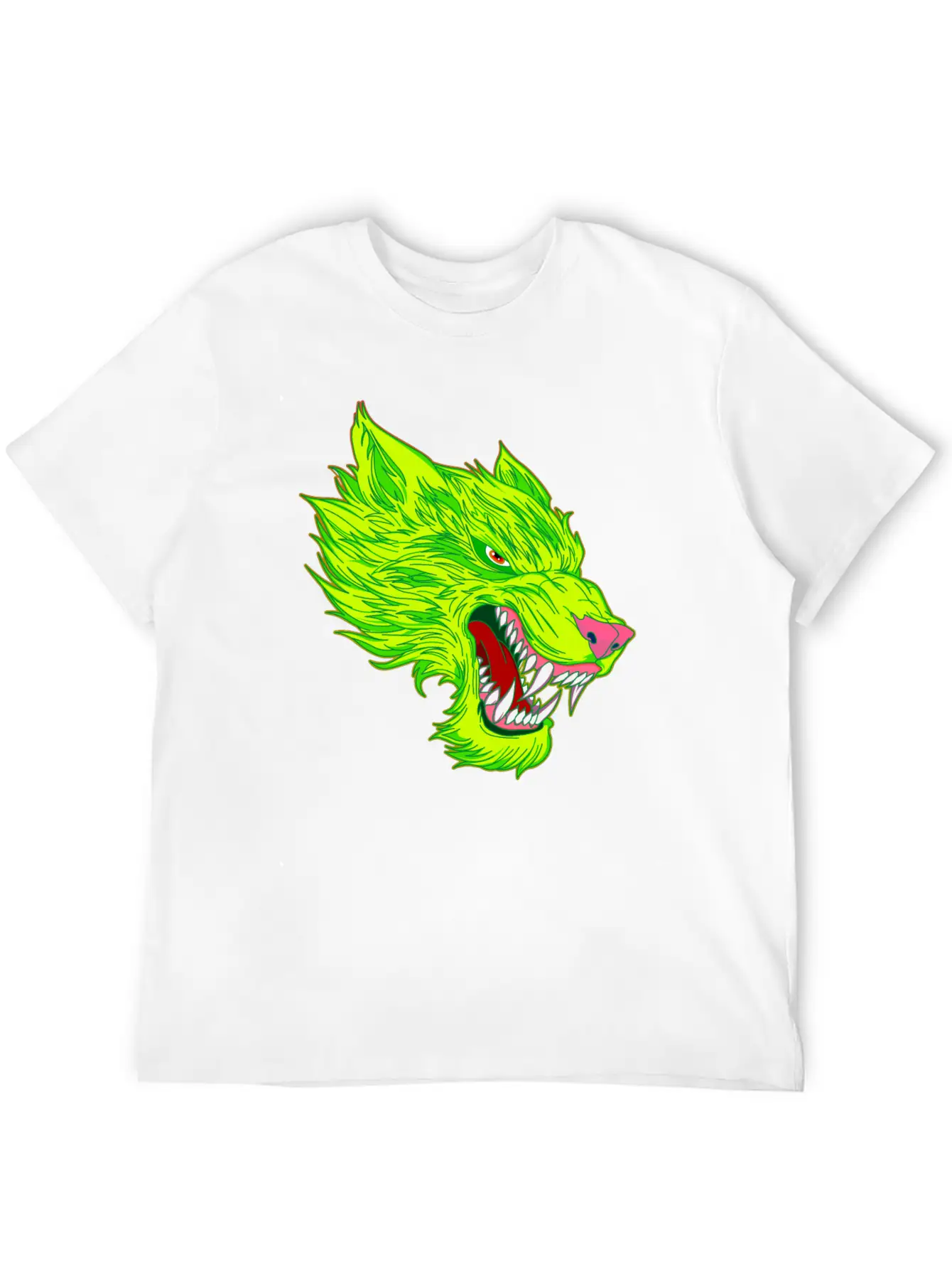 Werewolf Wolf Head Green Tattoo Graffiti Unisex Casual T-Shirt – Clean Design For Daily Comfort