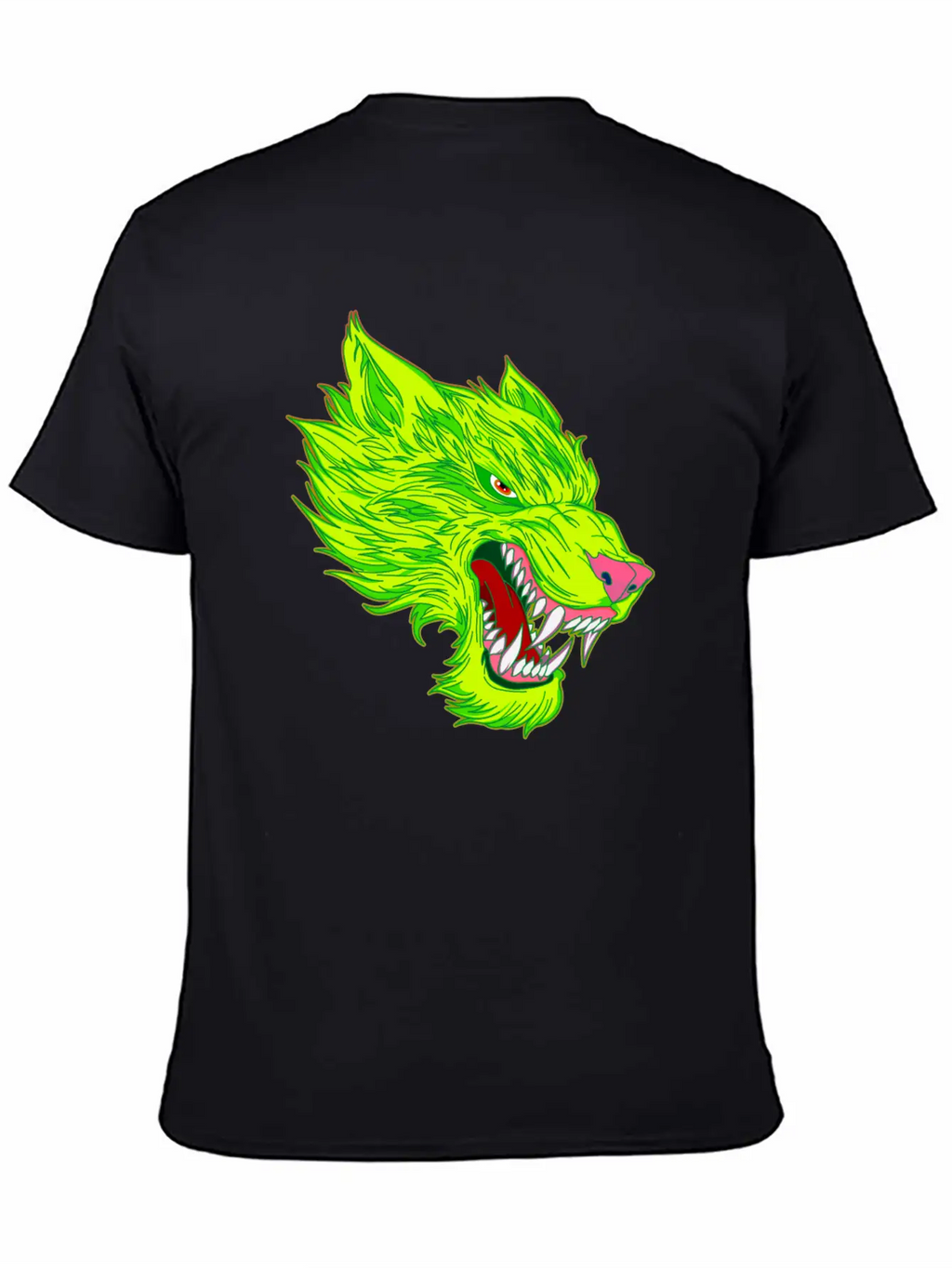 Werewolf Wolf Head Green Tattoo Graffiti Unisex Casual T-Shirt – Clean Design For Daily Comfort