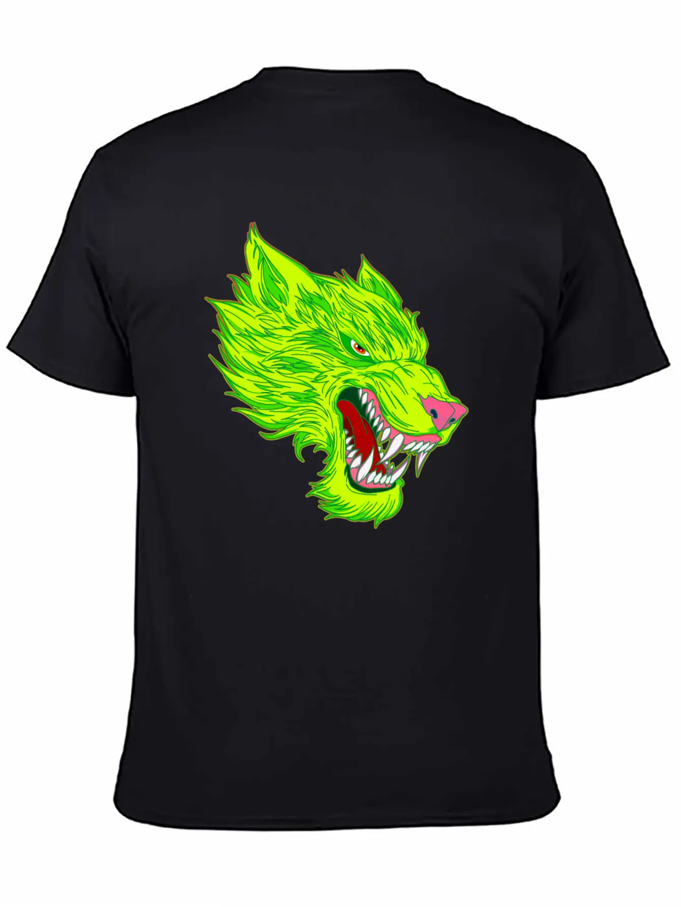Werewolf Wolf Head Green Tattoo Graffiti Unisex Casual T-Shirt – Clean Design For Daily Comfort