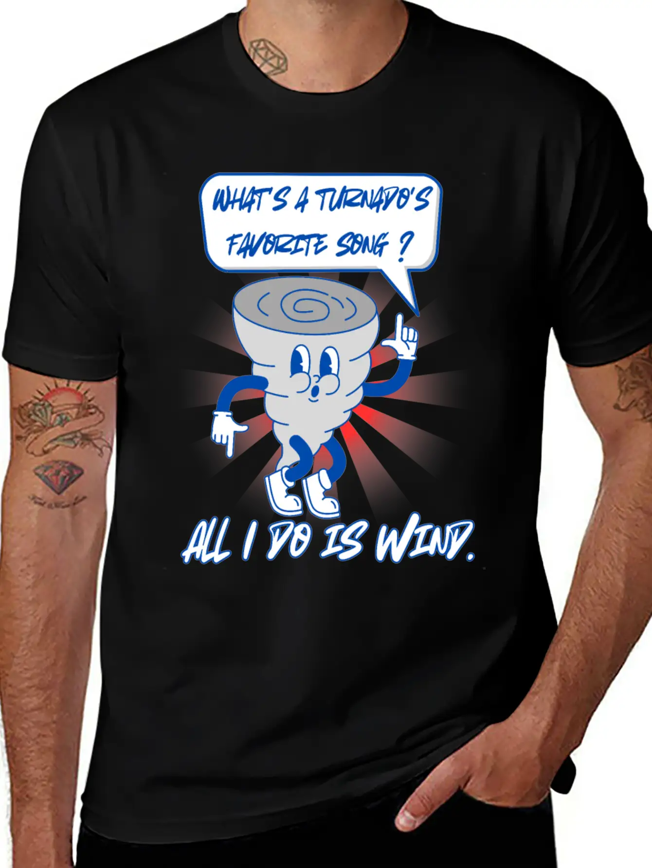 What S A Turnado S Favorite Song, All I Do Is Wind Casual Graphic T-Shirt – Simple And Comfortable Daily Wear