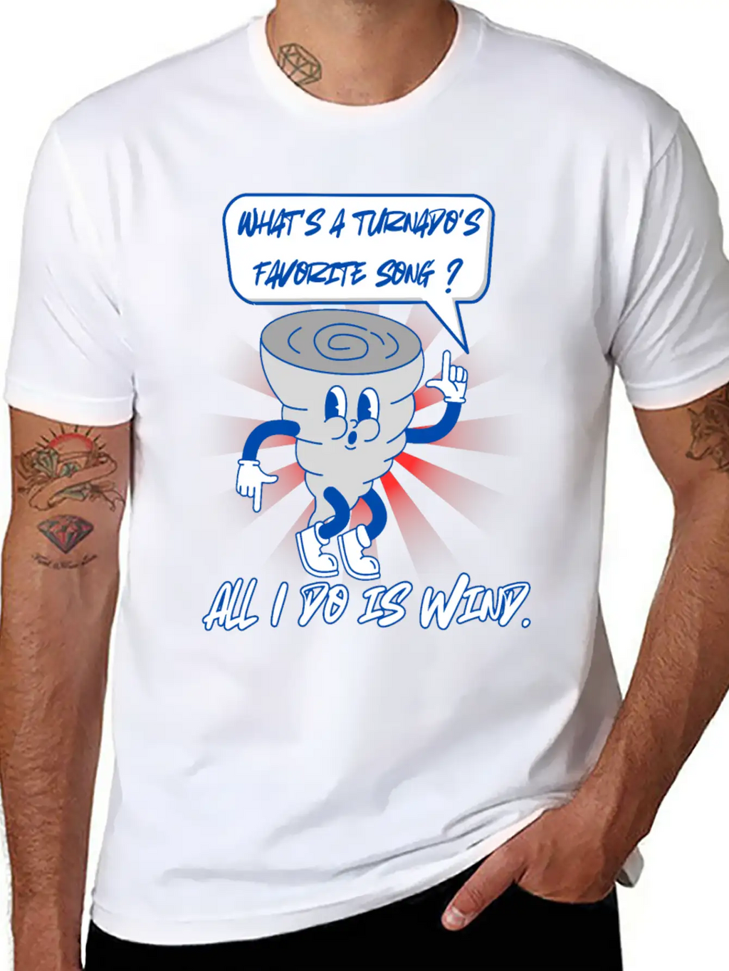 What S A Turnado S Favorite Song, All I Do Is Wind Casual Graphic T-Shirt – Simple And Comfortable Daily Wear