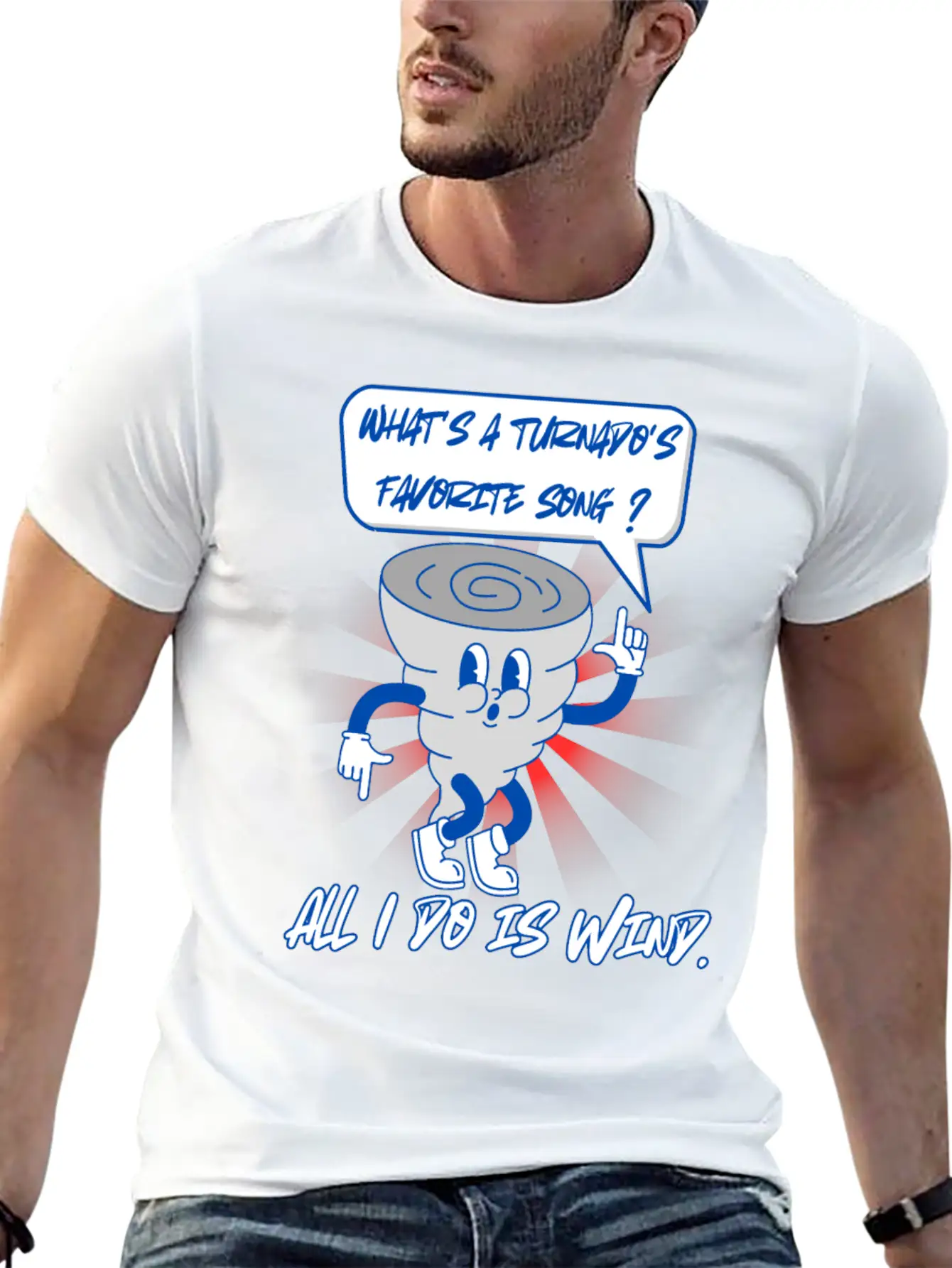What S A Turnado S Favorite Song, All I Do Is Wind Casual Graphic T-Shirt – Simple And Comfortable Daily Wear