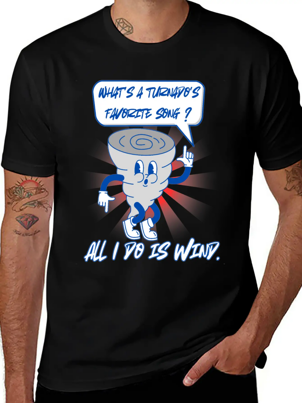 What S A Turnado S Favorite Song, All I Do Is Wind Unisex Short Sleeve Soft Cotton T-Shirt – Casual Everyday Wear