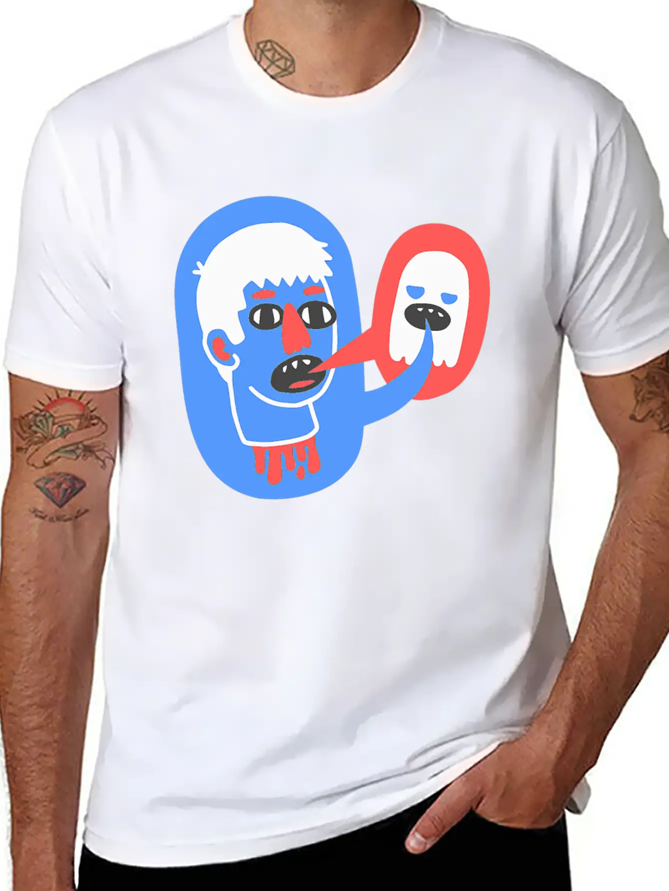 What The Lost Head Said Skull Creepy Scary Casual Graphic T-Shirt – Simple And Comfortable Daily Wear