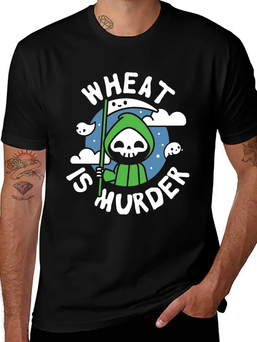 Wheat Is Murder Celiac Disease Awareness Month Breathable Soft Cotton T-Shirt – Timeless Casual Look