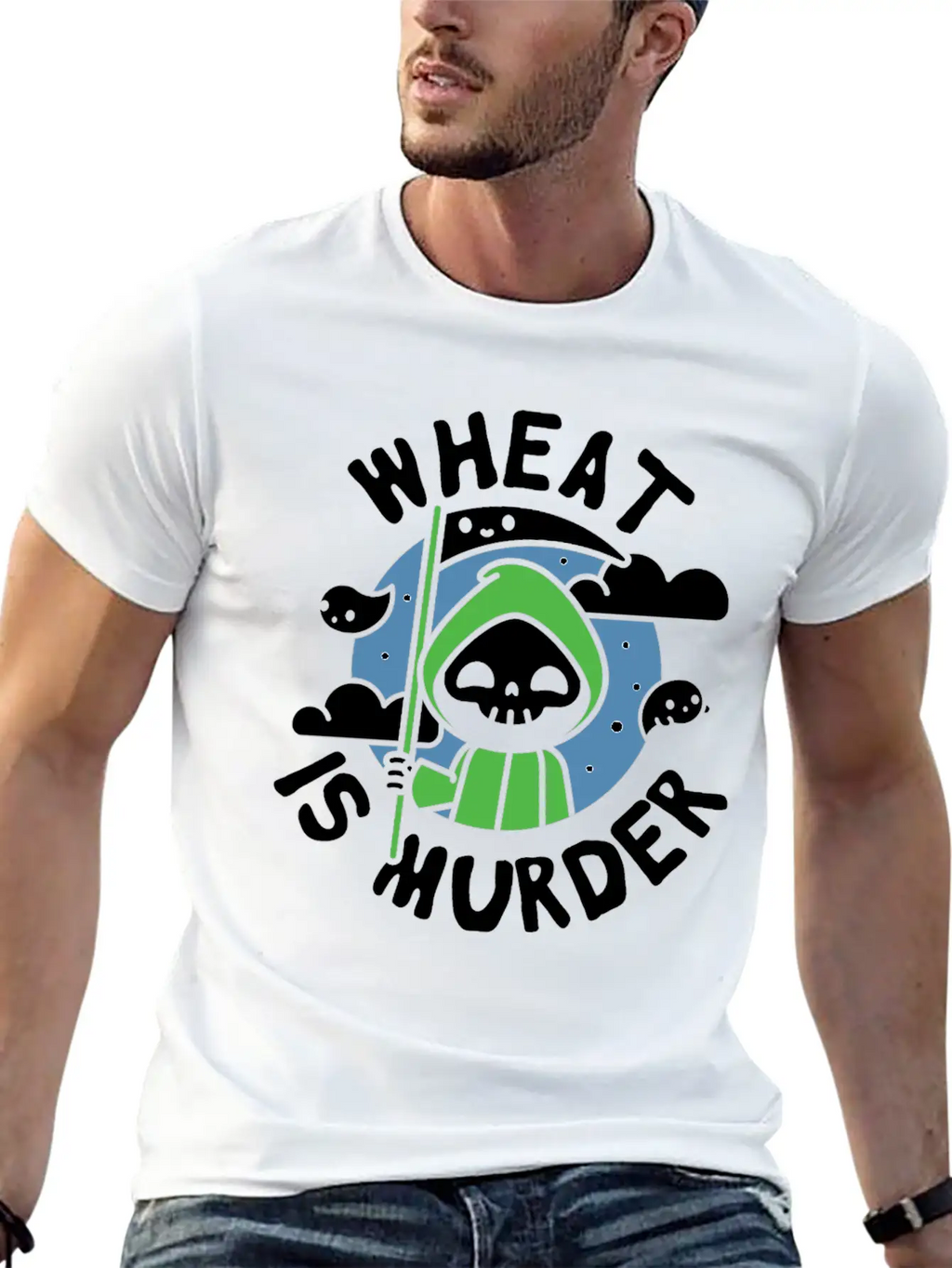 Wheat Is Murder Celiac Disease Awareness Month Breathable Soft Cotton T-Shirt – Timeless Casual Look