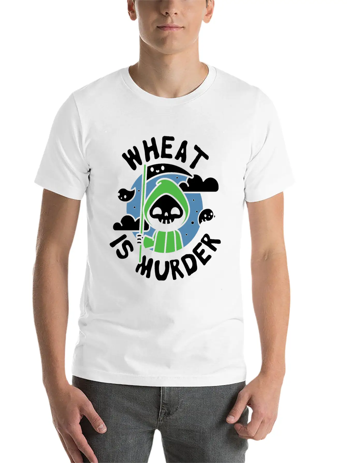 Wheat Is Murder Celiac Disease Awareness Month Breathable Soft Cotton T-Shirt – Timeless Casual Look