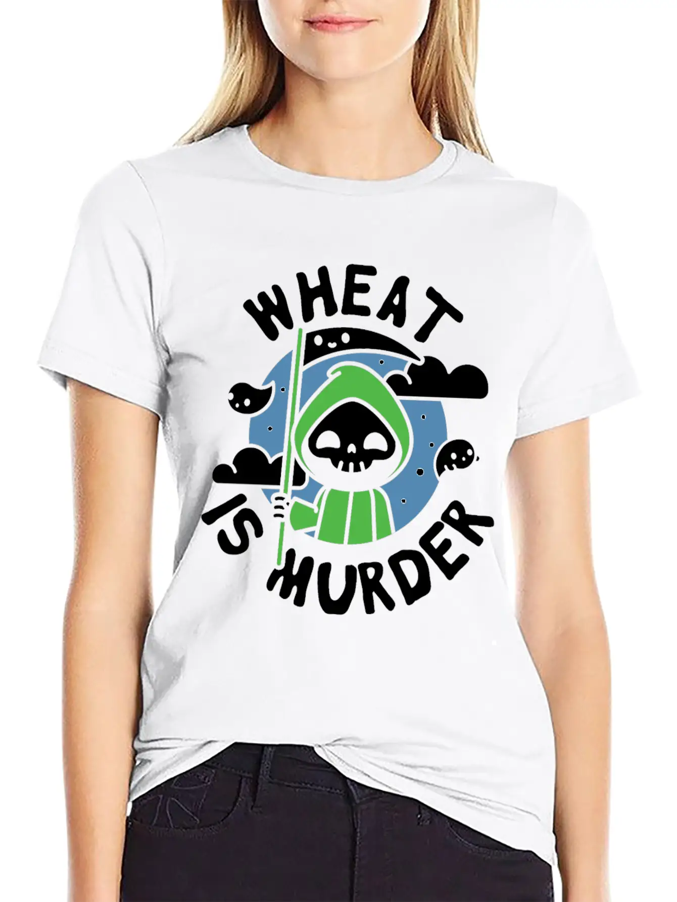 Wheat Is Murder Celiac Disease Awareness Month Breathable Soft Cotton T-Shirt – Timeless Casual Look