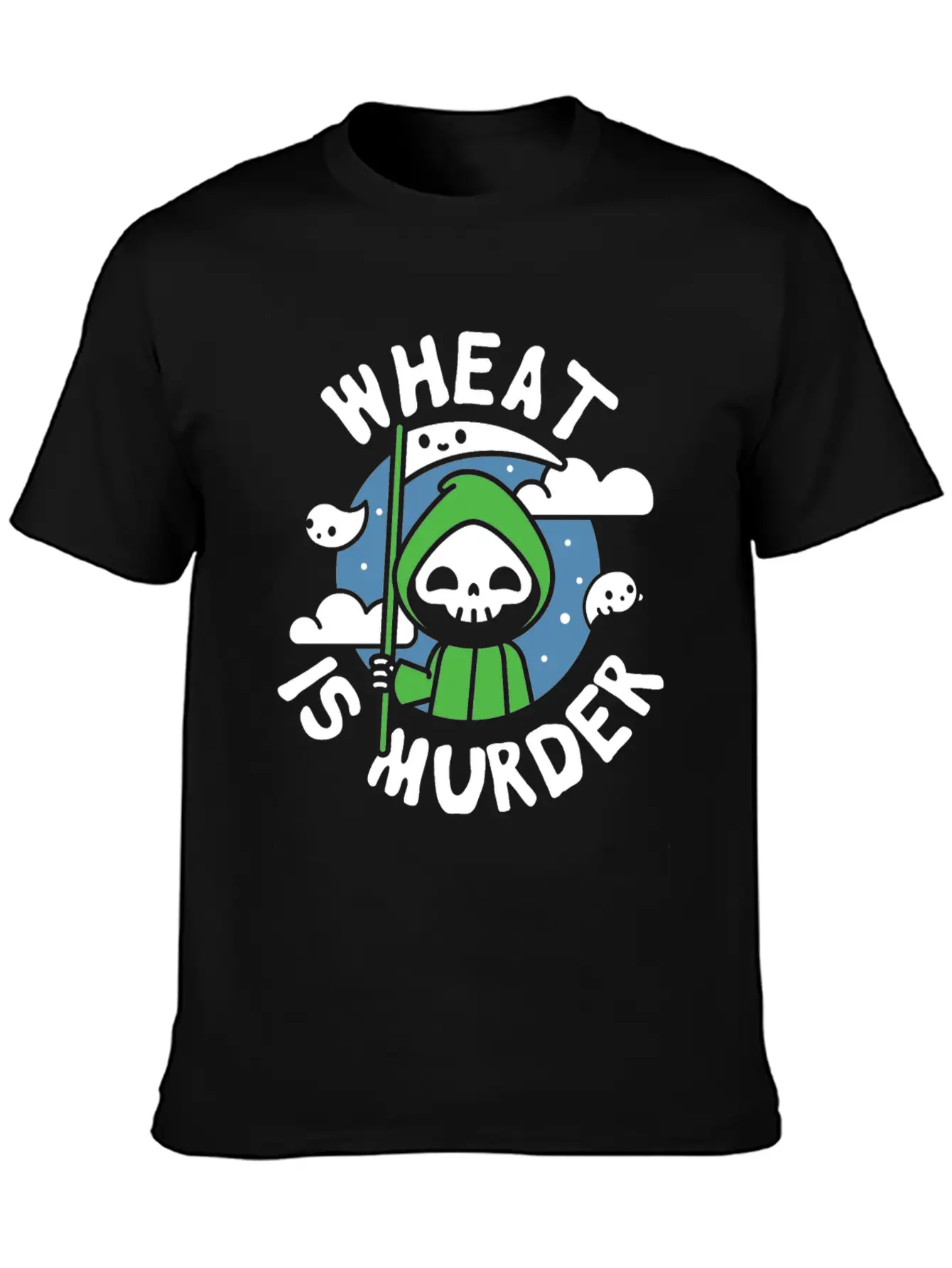 Wheat Is Murder Celiac Disease Awareness Month Breathable Soft Cotton T-Shirt – Timeless Casual Look