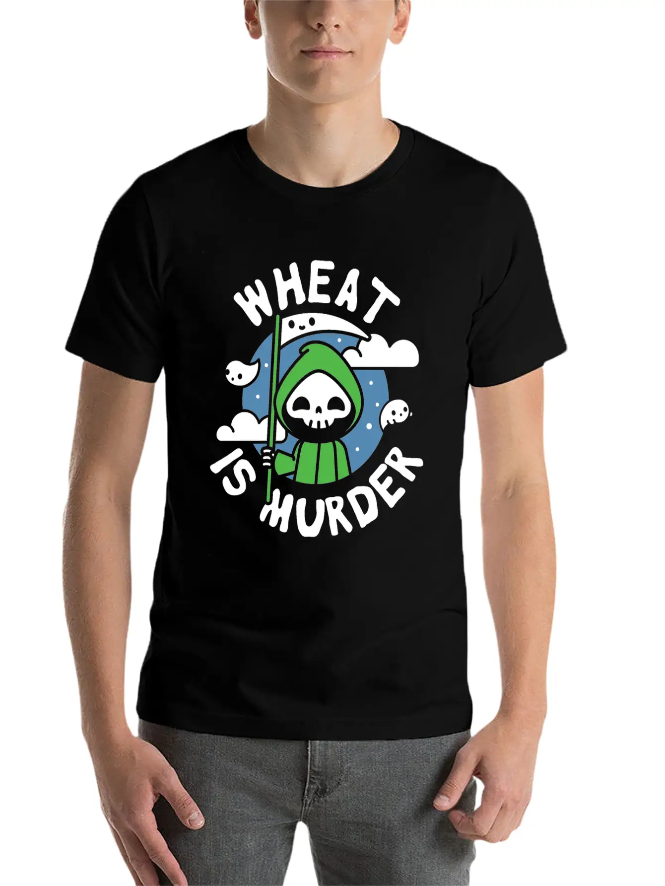 Wheat Is Murder Celiac Disease Awareness Month Breathable Soft Cotton T-Shirt – Timeless Casual Look