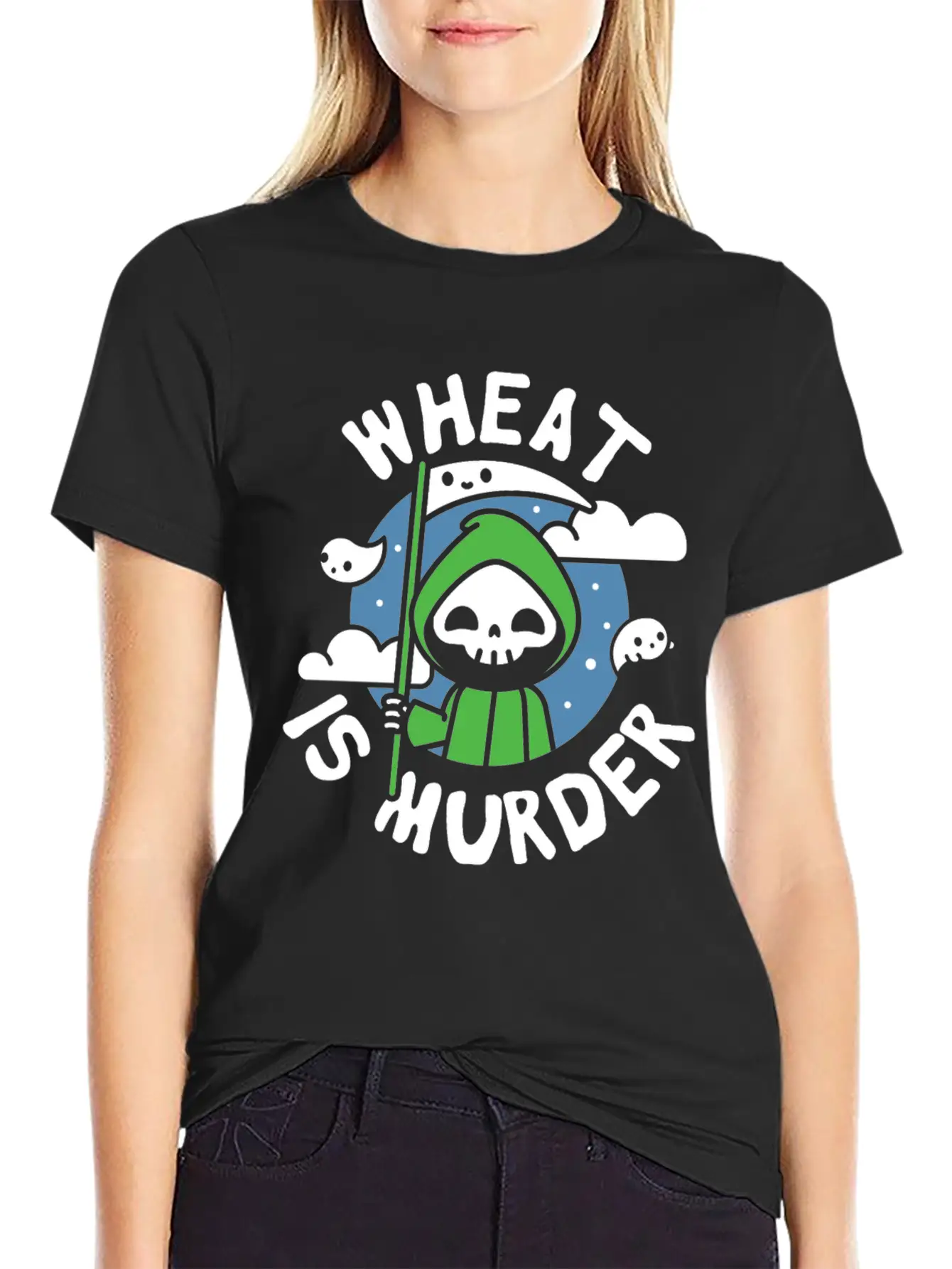 Wheat Is Murder Celiac Disease Awareness Month Breathable Soft Cotton T-Shirt – Timeless Casual Look