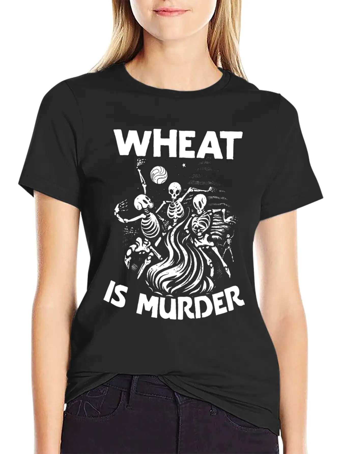 Wheat Is Murder Celiac Disease Awareness Month Casual Graphic T-Shirt – Simple And Comfortable Daily Wear