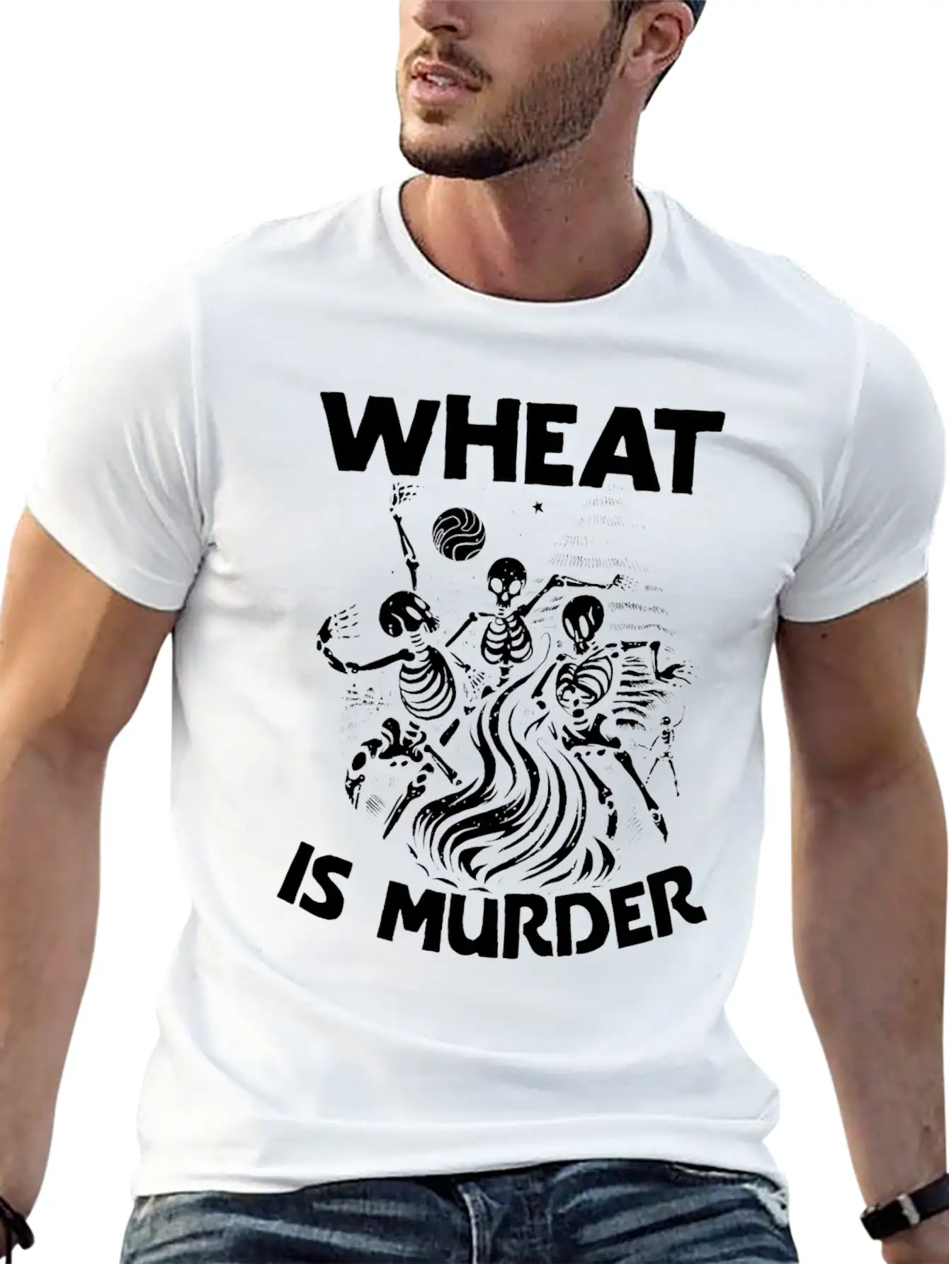 Wheat Is Murder Celiac Disease Awareness Month Casual Graphic T-Shirt – Simple And Comfortable Daily Wear
