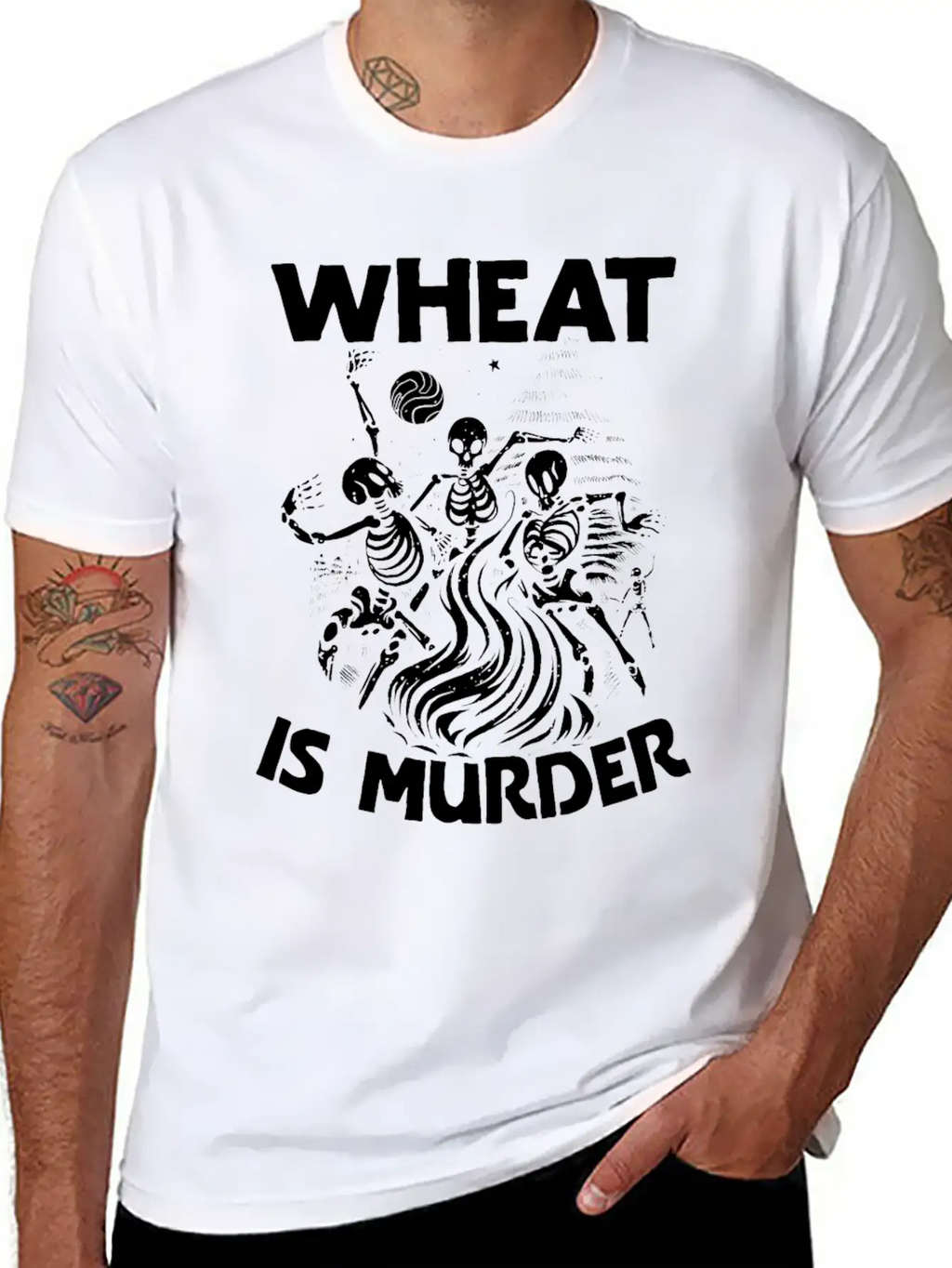 Wheat Is Murder Celiac Disease Awareness Month Casual Graphic T-Shirt – Simple And Comfortable Daily Wear