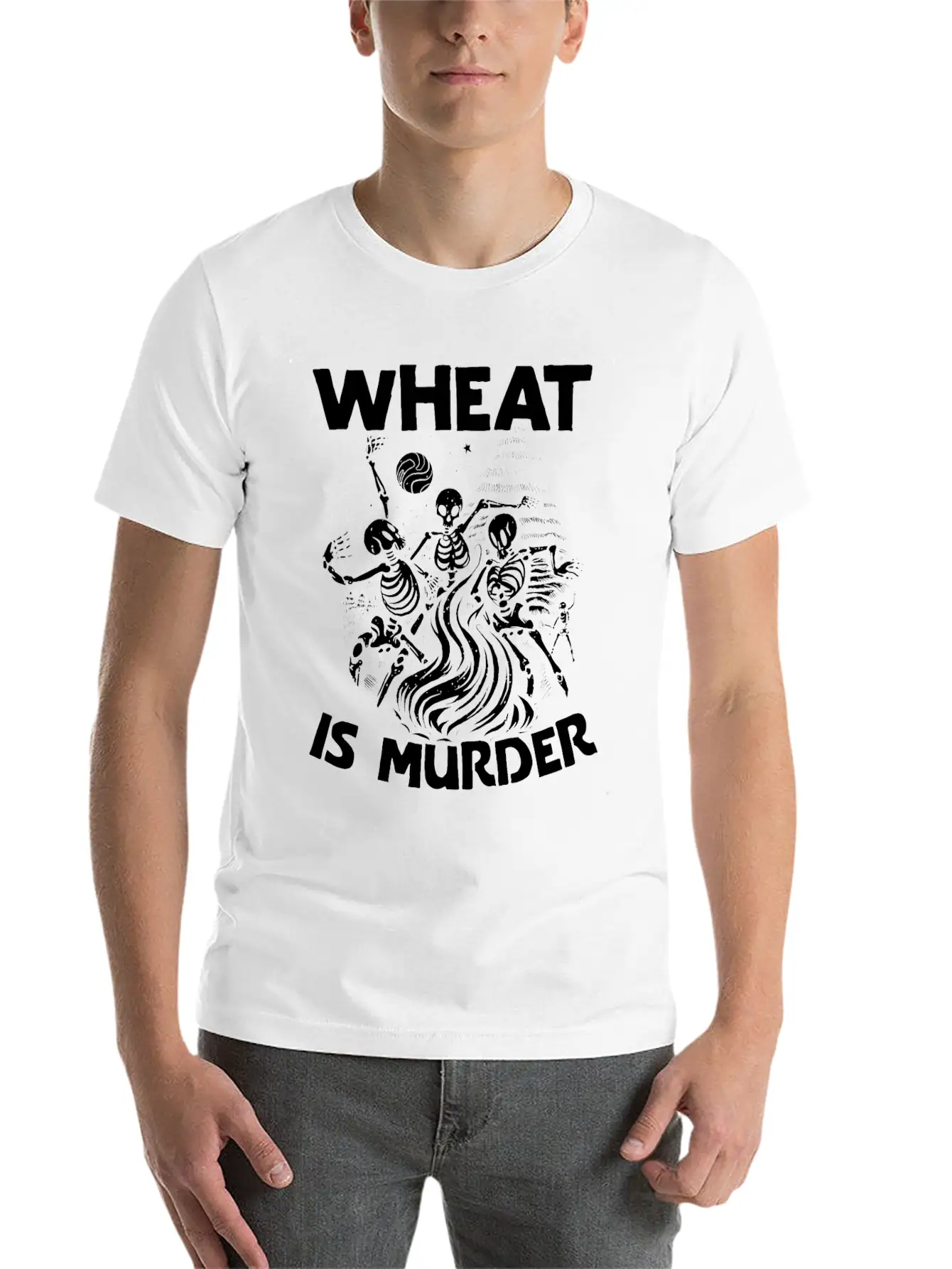 Wheat Is Murder Celiac Disease Awareness Month Casual Graphic T-Shirt – Simple And Comfortable Daily Wear