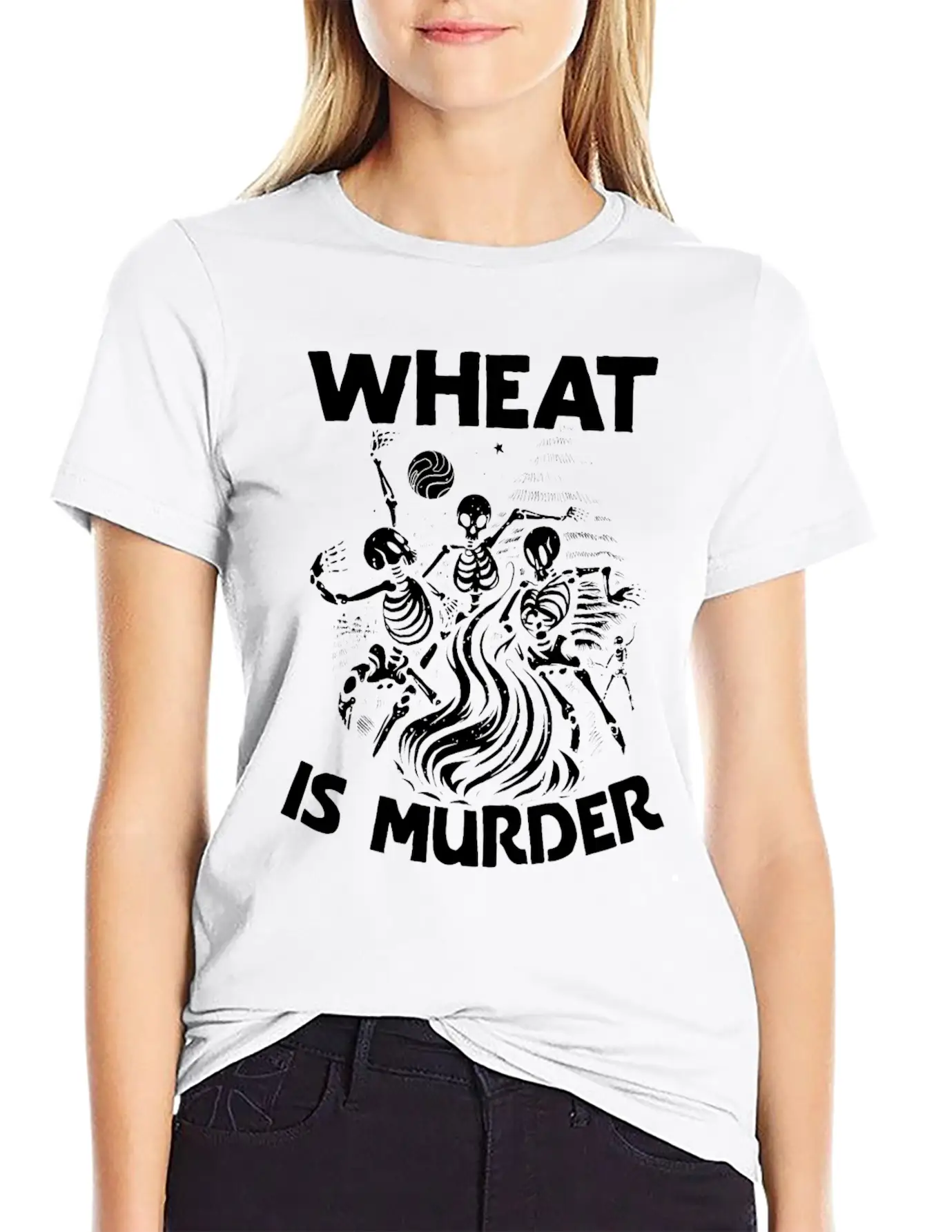 Wheat Is Murder Celiac Disease Awareness Month Casual Graphic T-Shirt – Simple And Comfortable Daily Wear