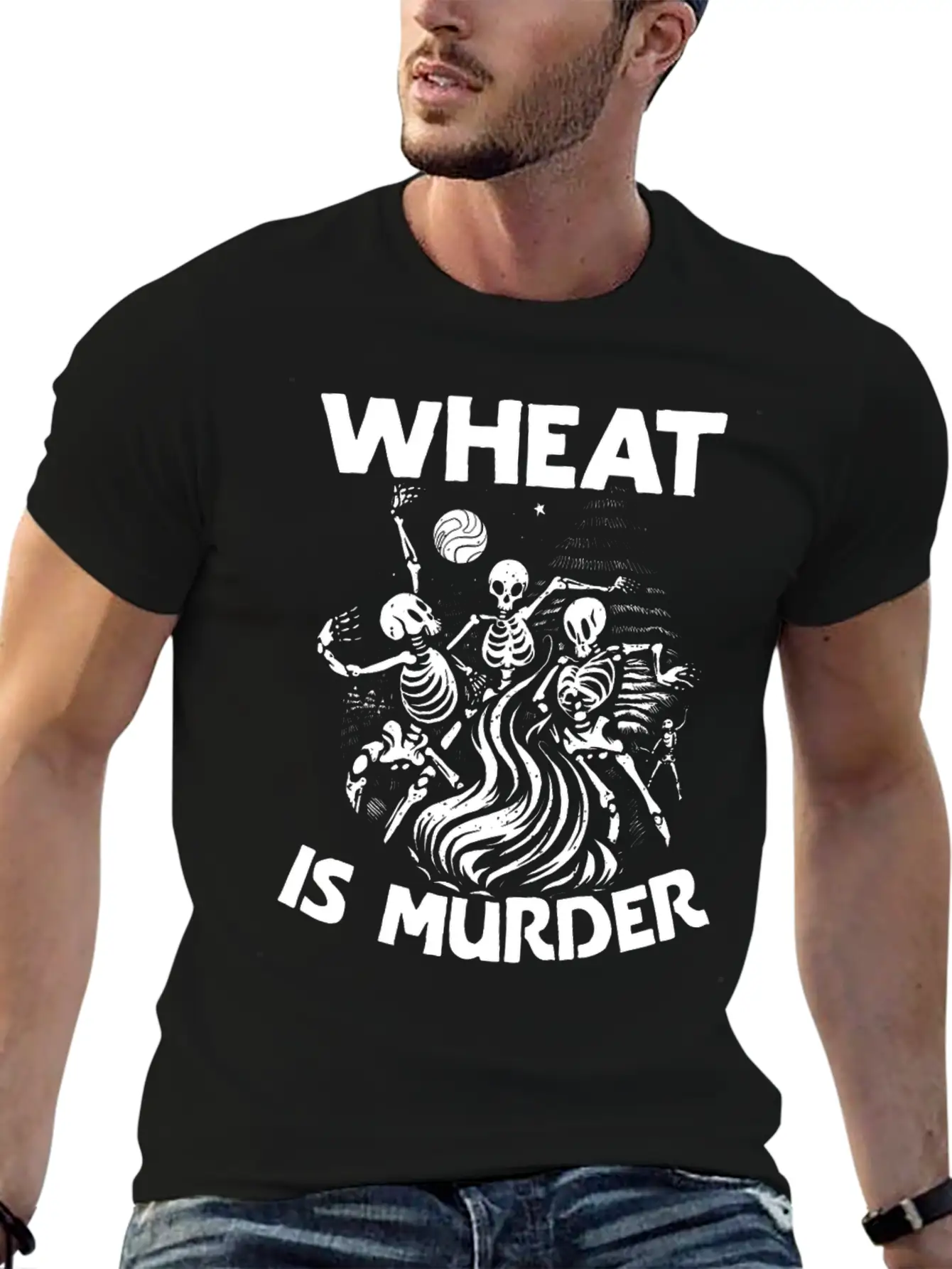 Wheat Is Murder Celiac Disease Awareness Month Casual Graphic T-Shirt – Simple And Comfortable Daily Wear