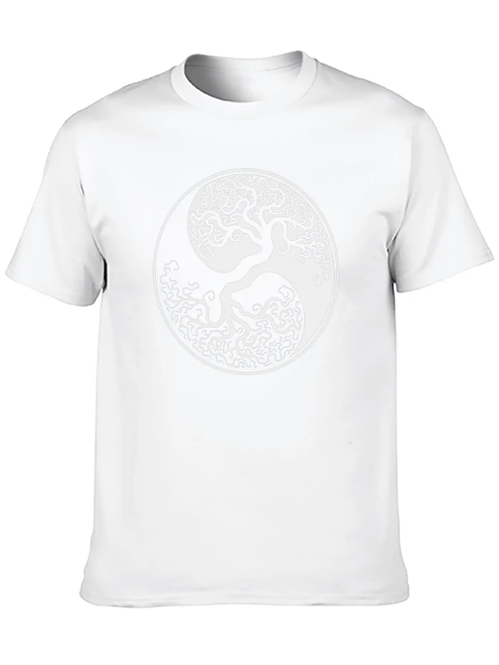 White And Black Tree Of Life Unisex Short Sleeve Soft Cotton T-Shirt – Casual Everyday Wear