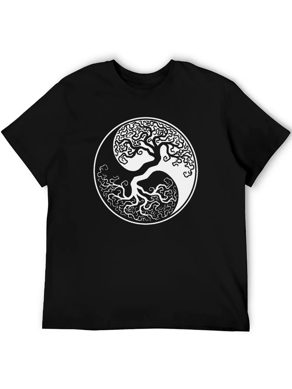 White And Black Tree Of Life Unisex Short Sleeve Soft Cotton T-Shirt – Casual Everyday Wear