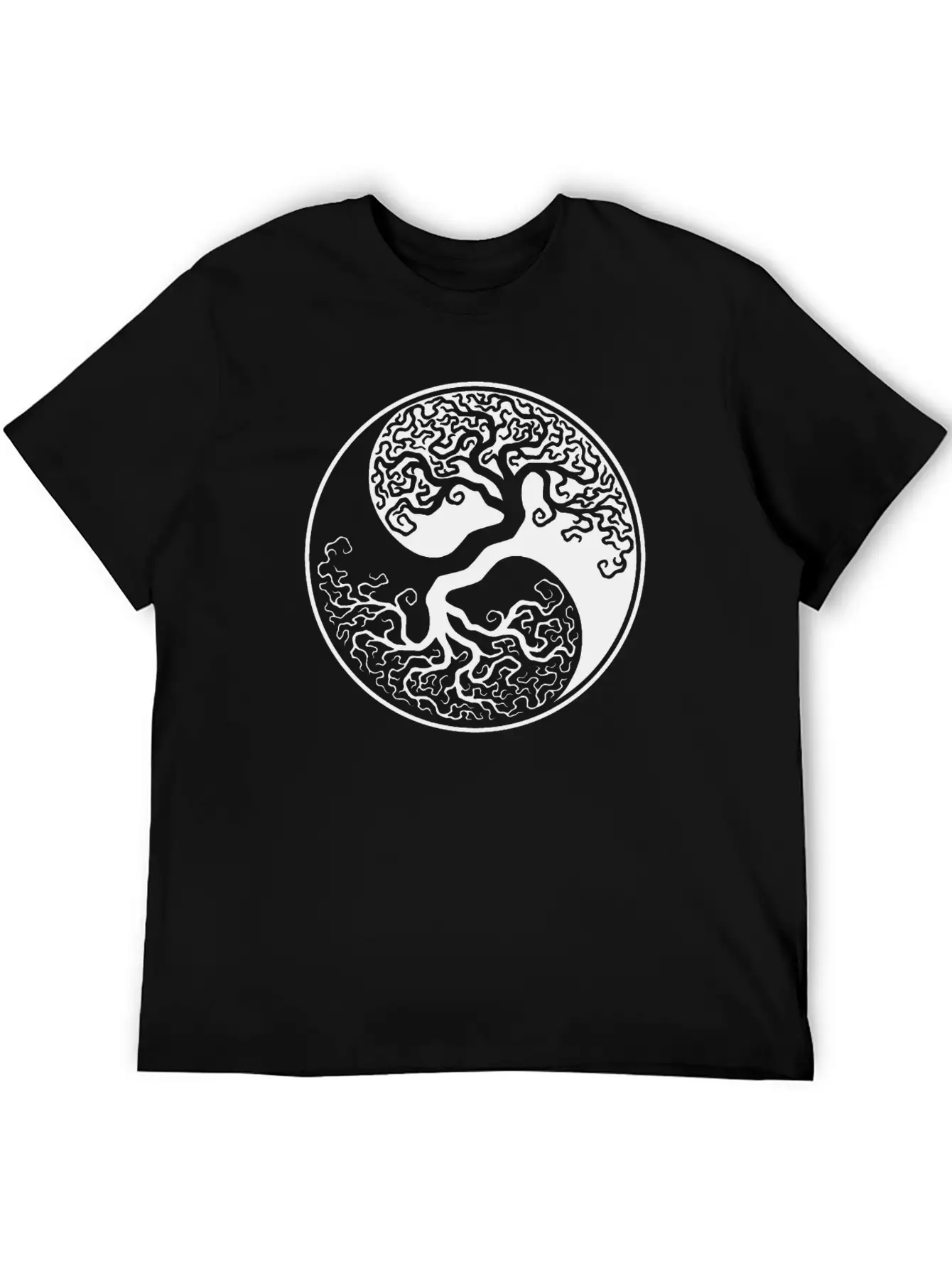 White And Black Tree Of Life Unisex Short Sleeve Soft Cotton T-Shirt – Casual Everyday Wear