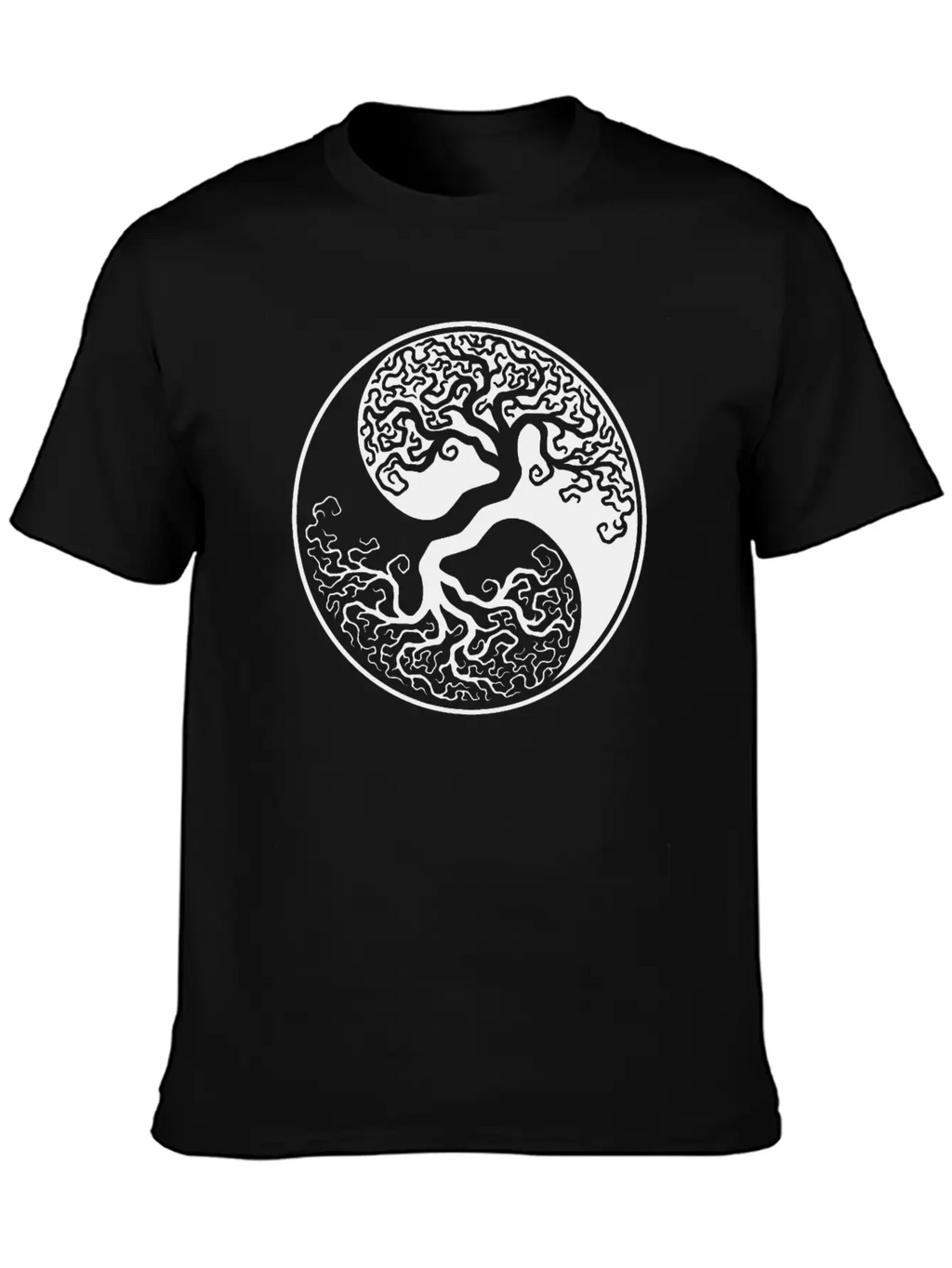 White And Black Tree Of Life Unisex Short Sleeve Soft Cotton T-Shirt – Casual Everyday Wear