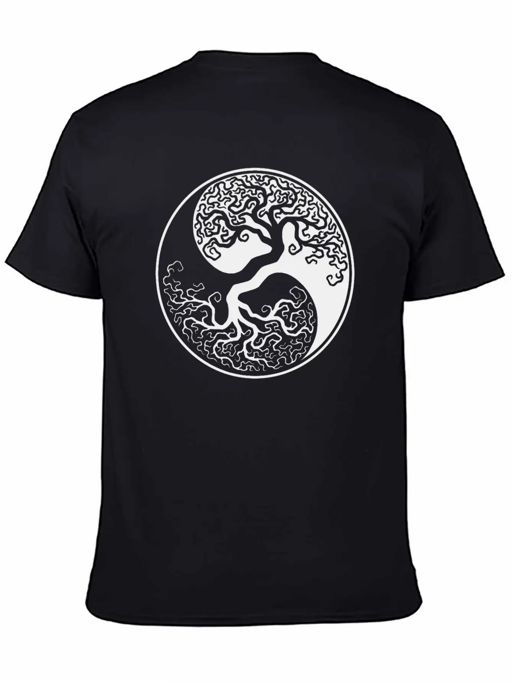 White And Black Tree Of Life Unisex Short Sleeve Soft Cotton T-Shirt – Casual Everyday Wear