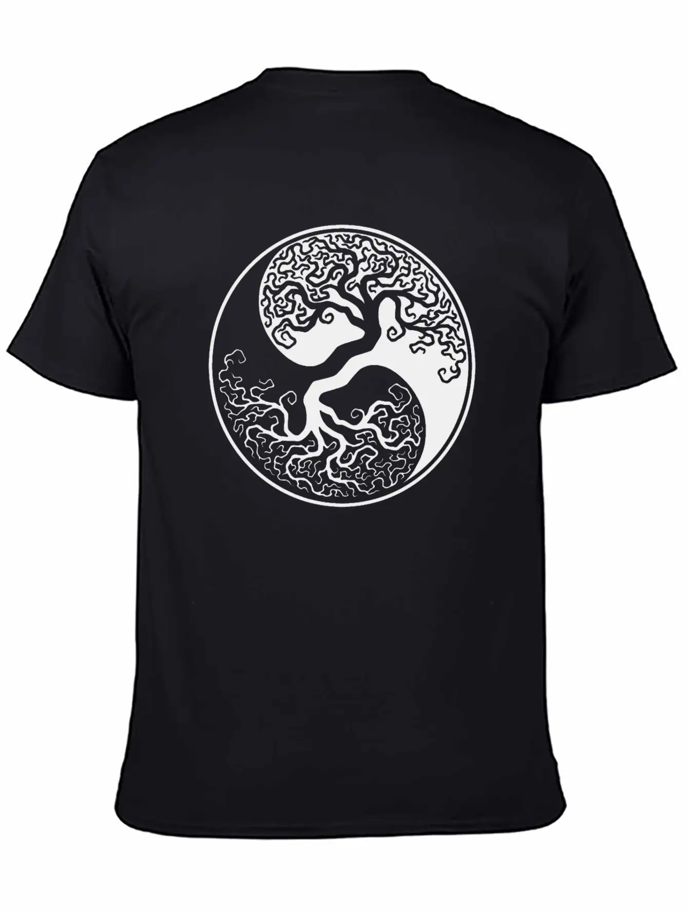 White And Black Tree Of Life Unisex Short Sleeve Soft Cotton T-Shirt – Casual Everyday Wear