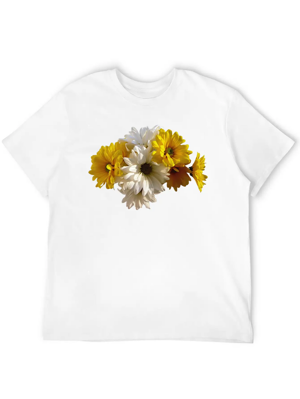 White And Yellow Daisies Unisex Short Sleeve Soft Cotton T-Shirt – Casual Everyday Wear