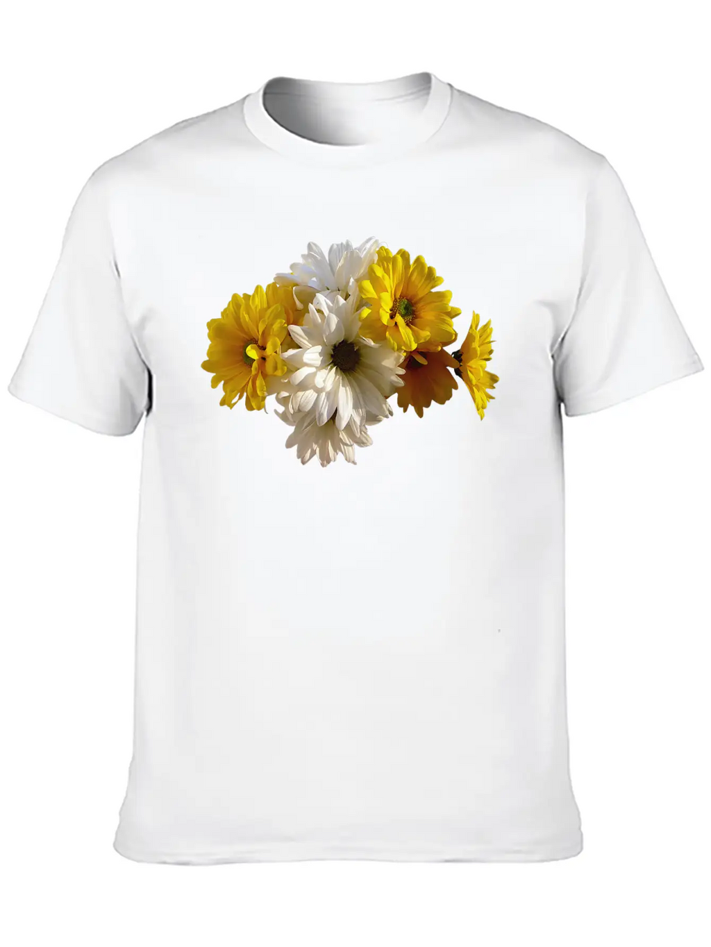 White And Yellow Daisies Unisex Short Sleeve Soft Cotton T-Shirt – Casual Everyday Wear