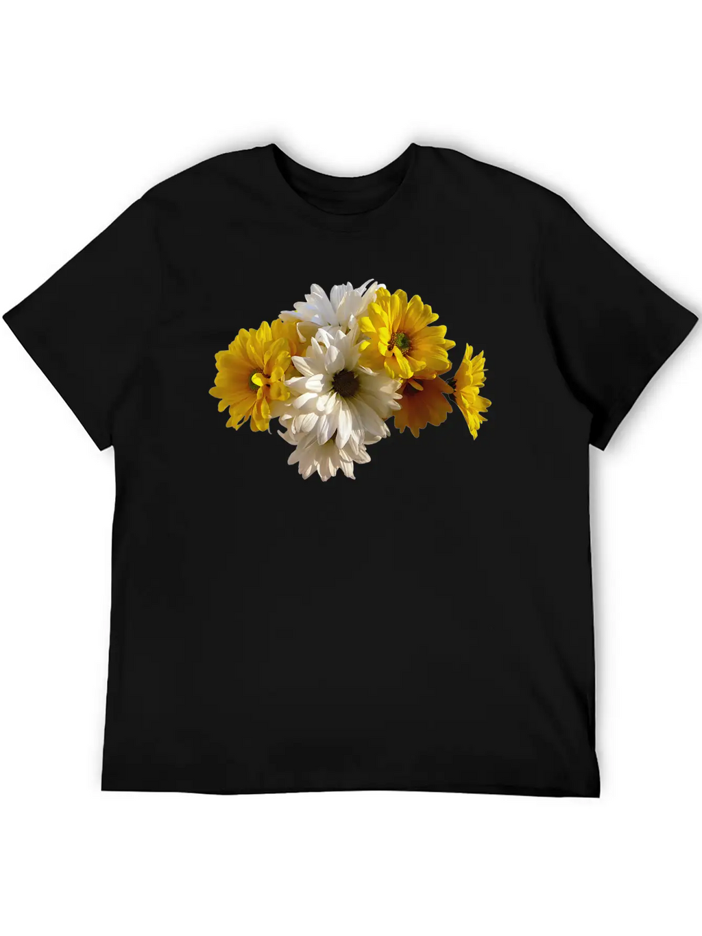White And Yellow Daisies Unisex Short Sleeve Soft Cotton T-Shirt – Casual Everyday Wear