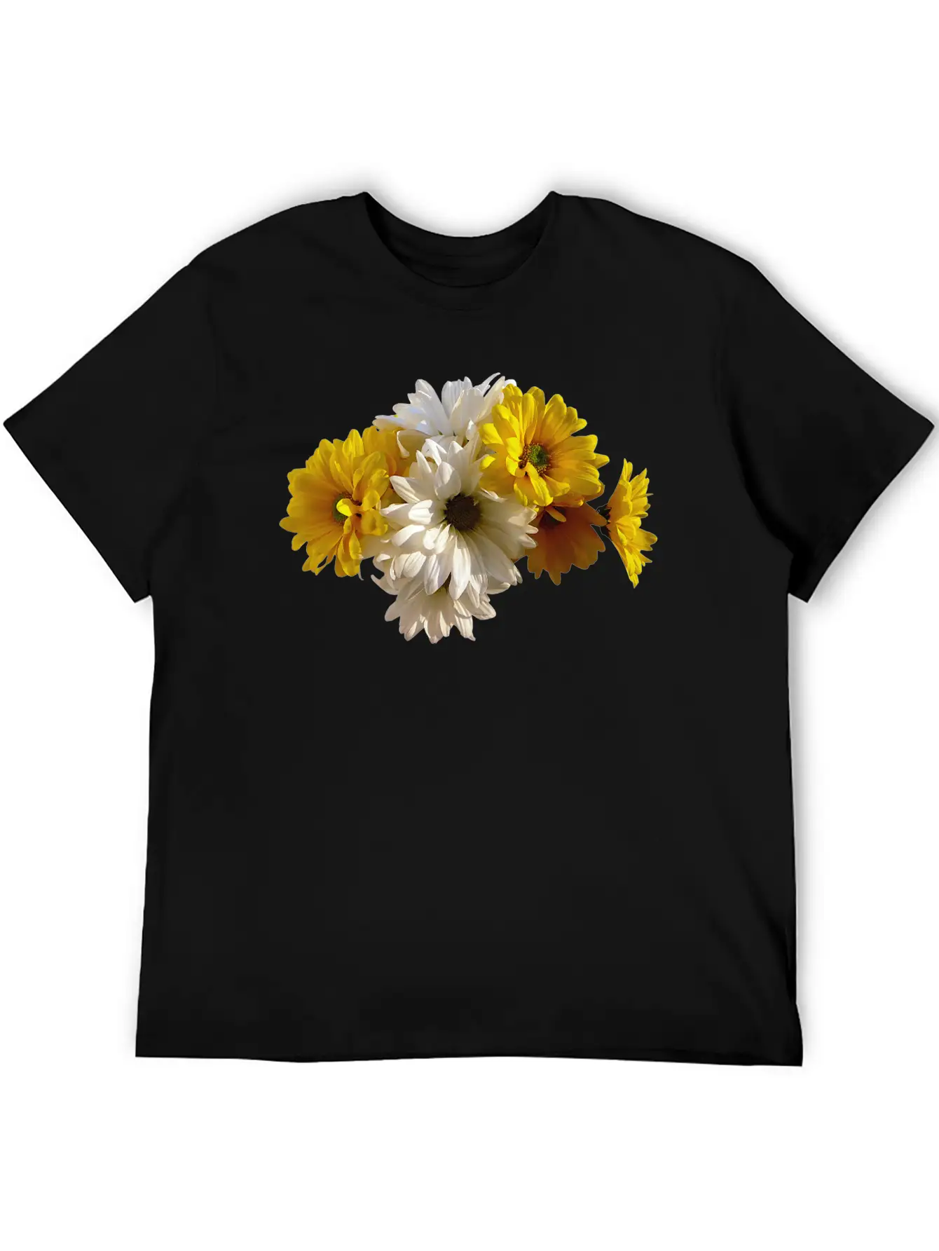 White And Yellow Daisies Unisex Short Sleeve Soft Cotton T-Shirt – Casual Everyday Wear