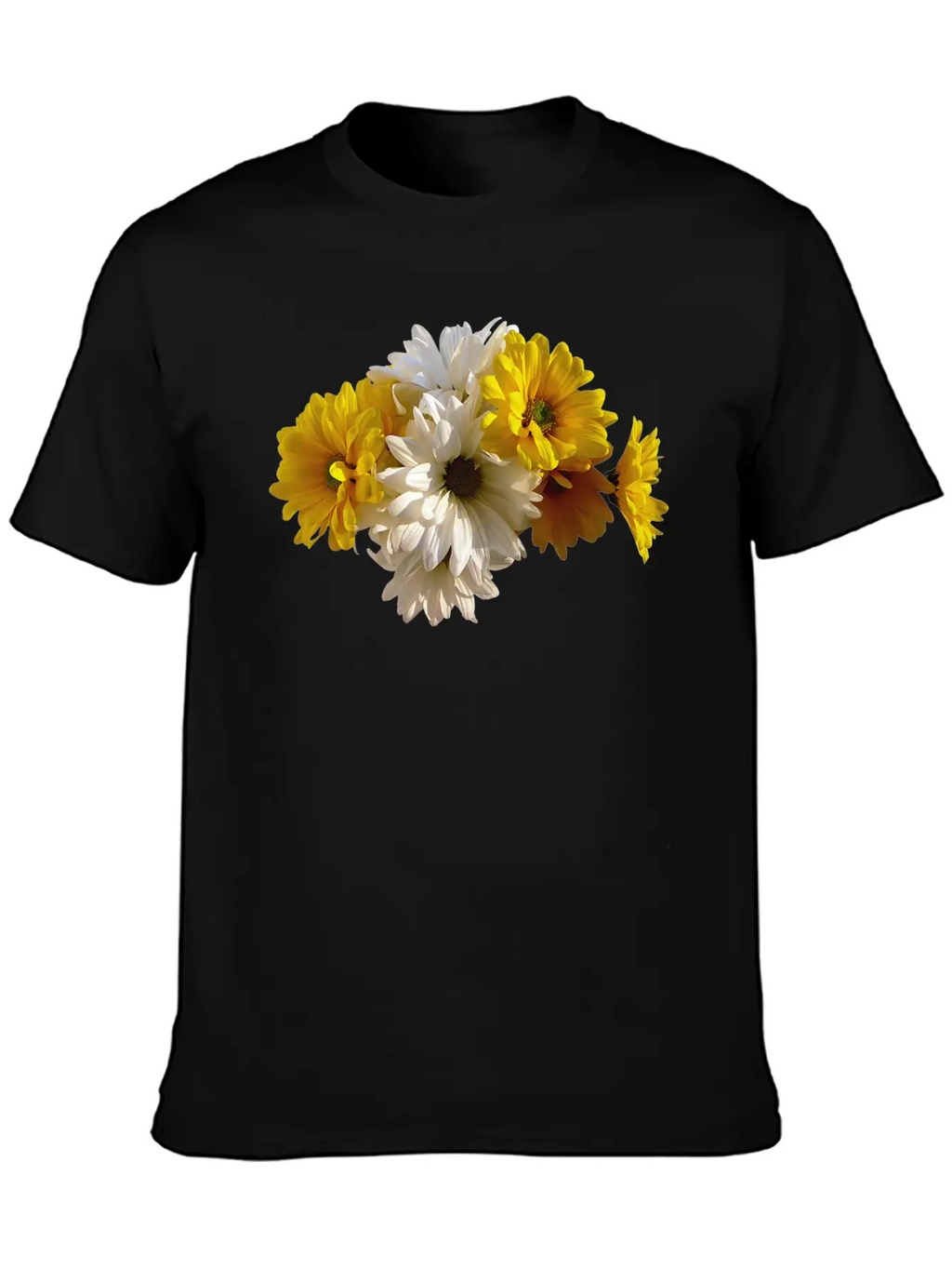 White And Yellow Daisies Unisex Short Sleeve Soft Cotton T-Shirt – Casual Everyday Wear