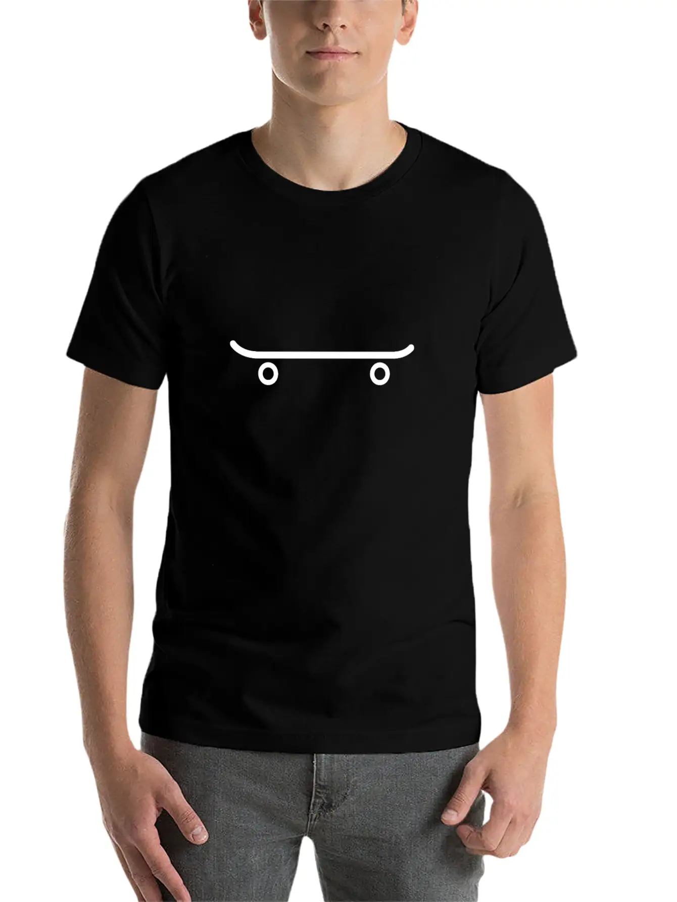 White SkateBoard Skateboarding Patineta Tshirt Unisex Short Sleeve Soft Cotton T-Shirt – Casual Everyday Wear
