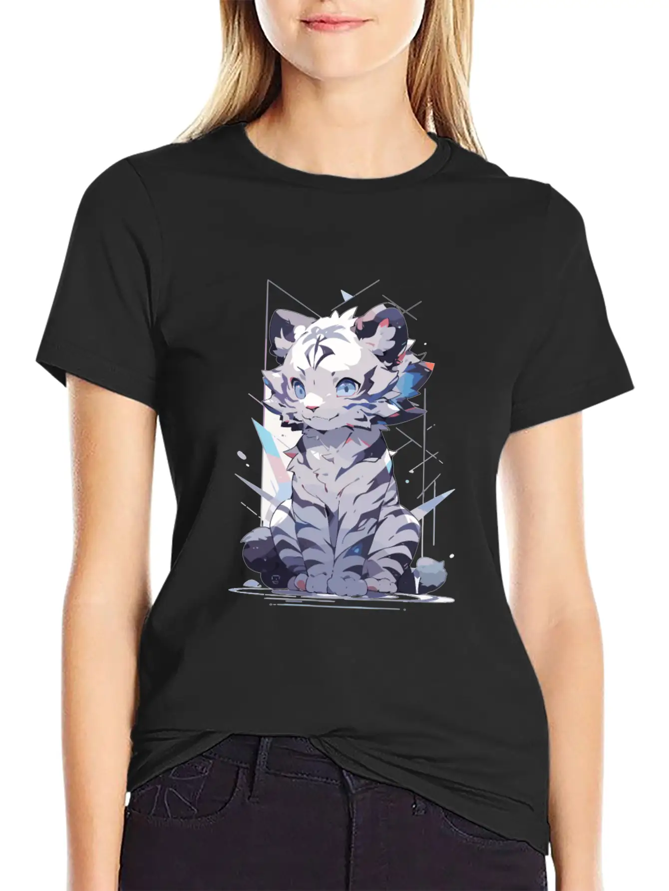 White Tiger Tiger Big Cat Baby Tiger Cat Stylish Everyday T-Shirt – Unisex Basic Cotton Tee