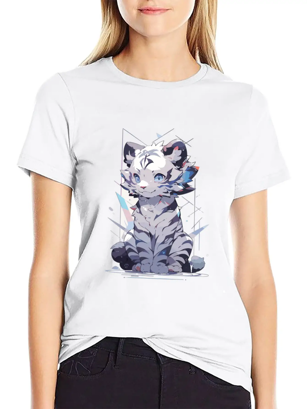White Tiger Tiger Big Cat Baby Tiger Cat Stylish Everyday T-Shirt – Unisex Basic Cotton Tee